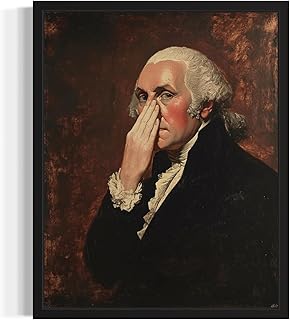 George Washington Funny Bathroom Wall Art Print Poster, Famous Celebrity Vintage Funny Classical Clothespin, Humor Amusing Toilet Art Pinching Nose Decor Gallery 13 (George Washington, 8 x 10 inches, Unframed)