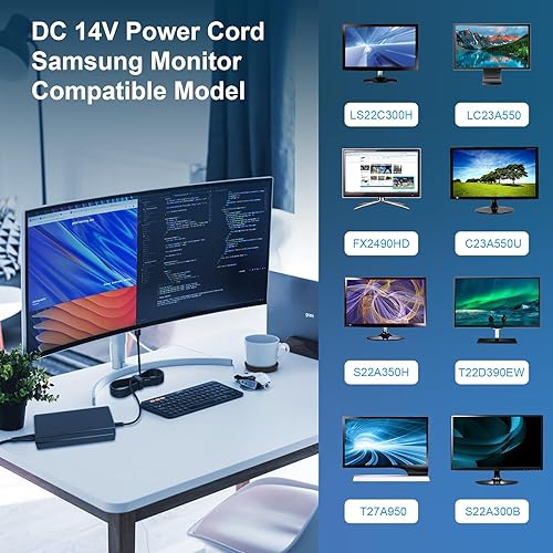 Miniatura 6 de Futurebatt Fuente de alimentación del adaptador de 14V ACDC para Samsung LTM1555B LTM1555X LTM1755X LTM1775W LCD Monitor +cable de alimentación