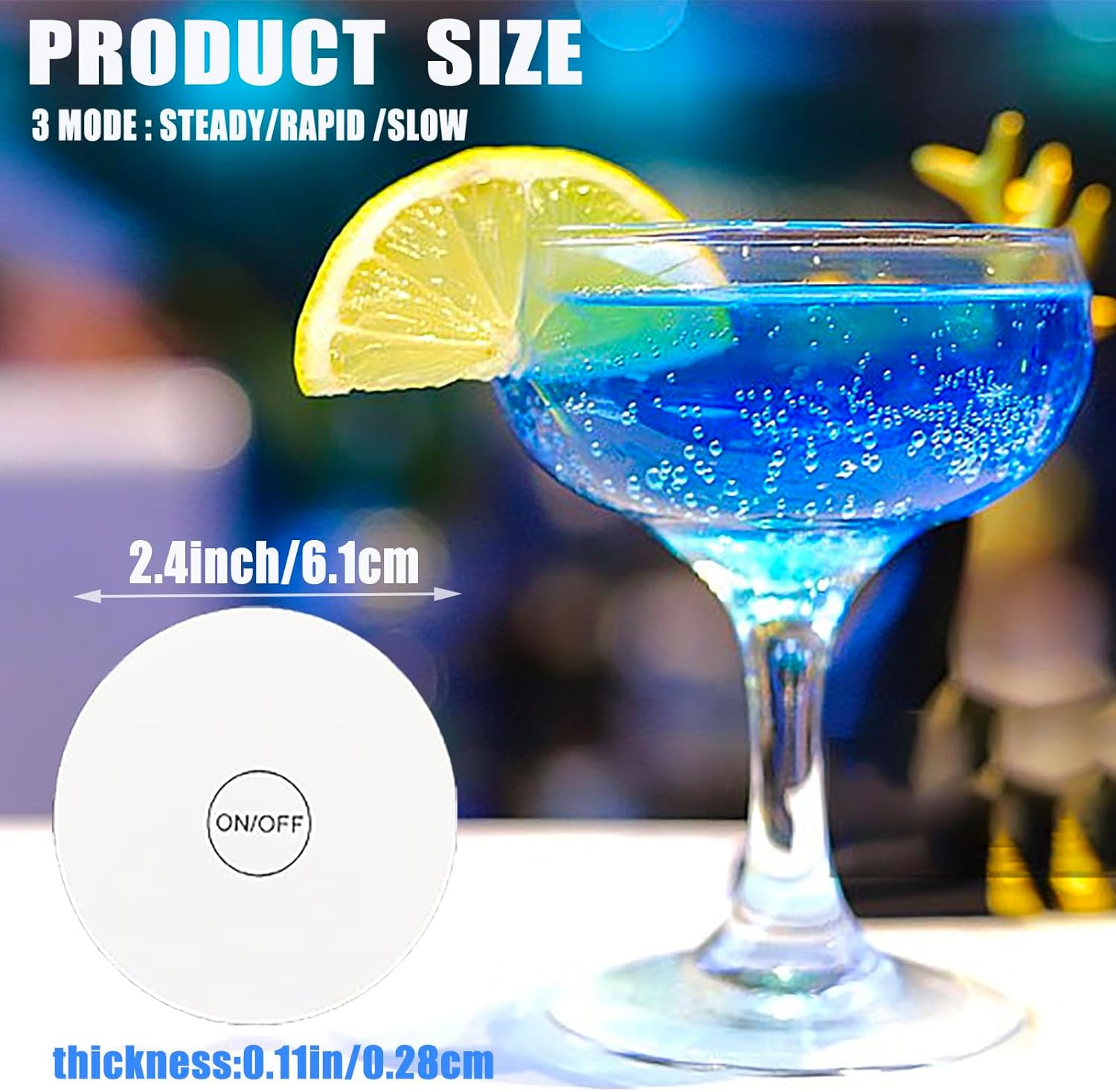 LED Coaster,100 Pack led Coaster Lights for Bottles,10 Colors RGB LED Liquor Bottle Stickers Coasters,Bottle Glorifier, Flash Light Up for Drinks, Bar, Party, Wedding Decor (100PACK)