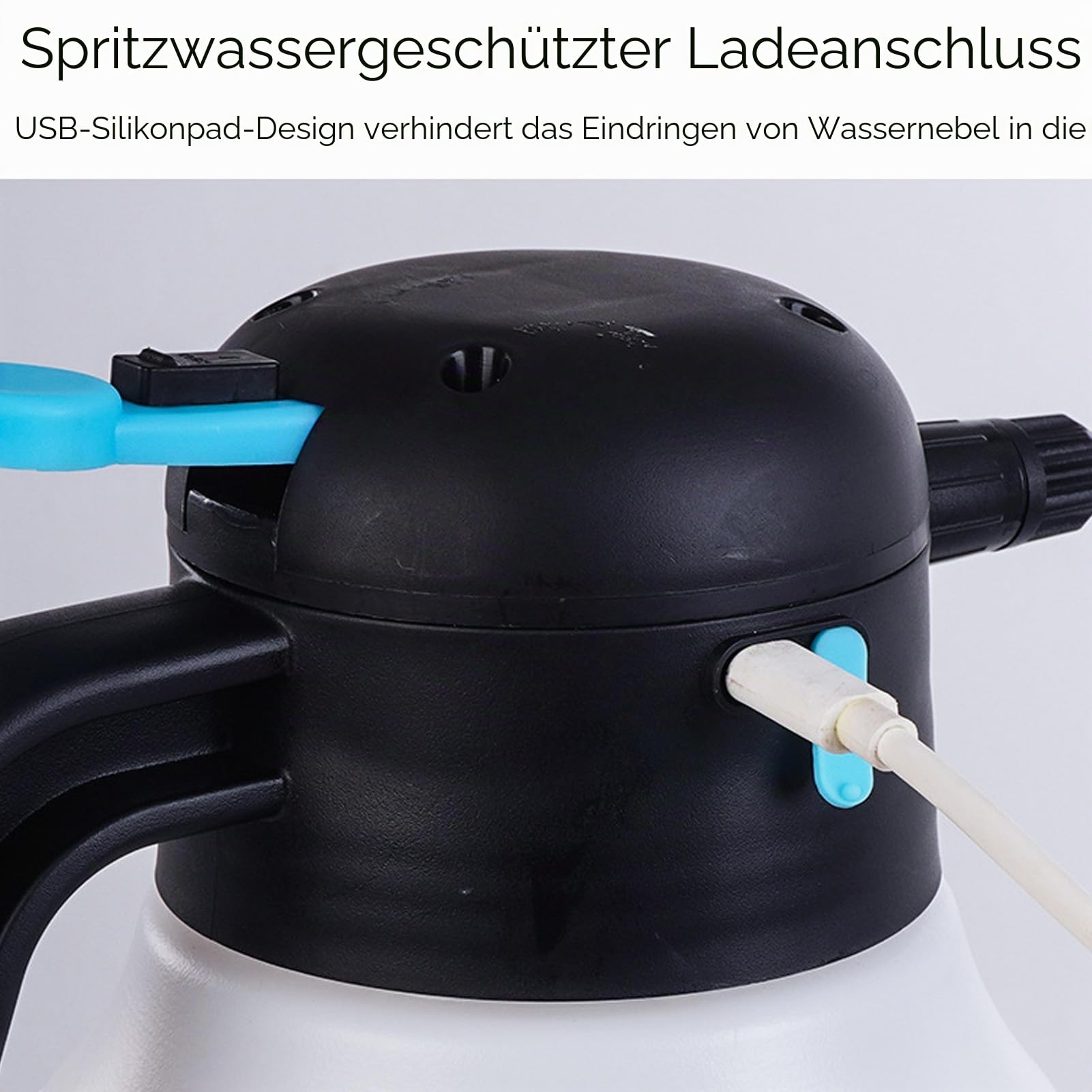 Bewinner 1,8 L Kabelloser Elektrischer Schaumsprüher – Hochdruck PP Sprühflasche für Autowäsche & Garten