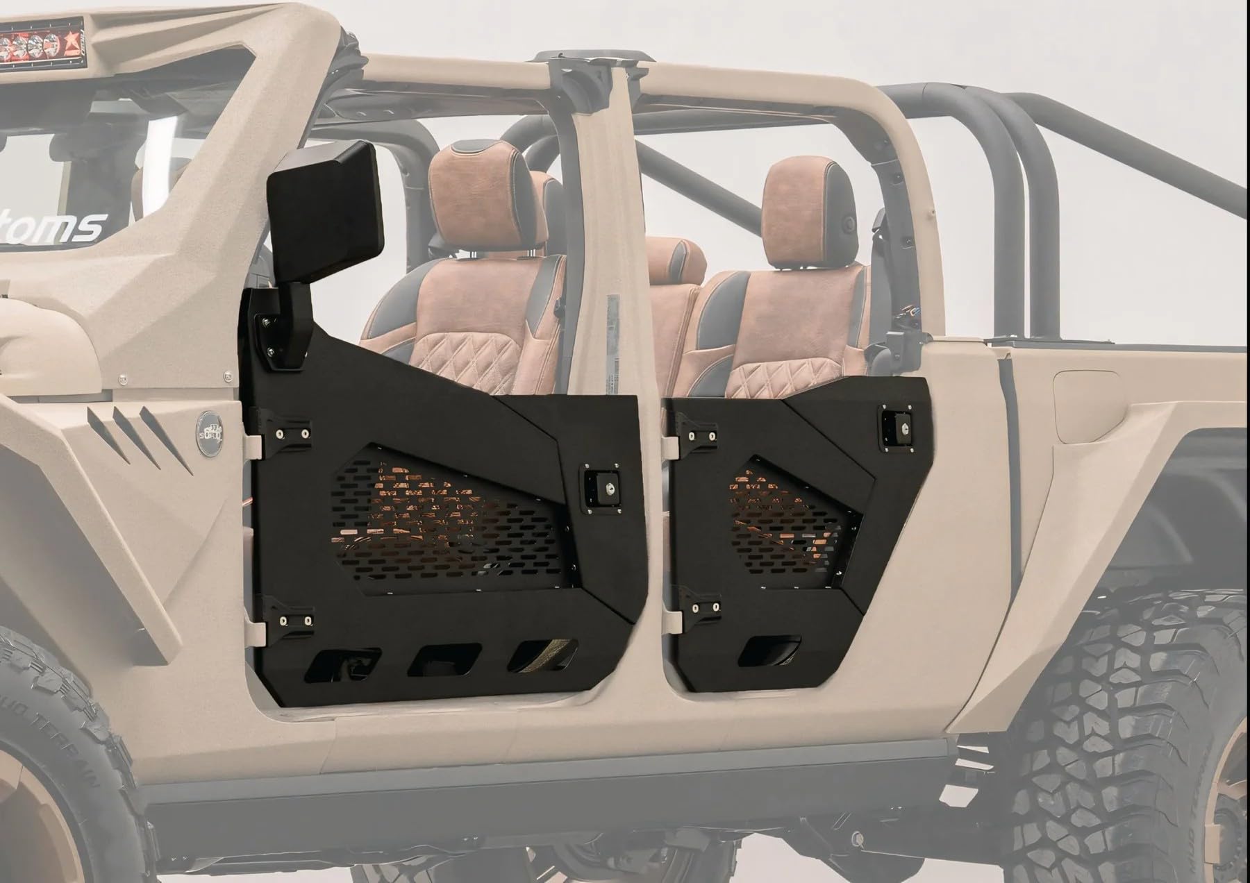 Half Doors for Wrangler JL (2018–2025) & Gladiator JT (2020–2026) - Full 4-Door Set w/Mirrors, Removable Mesh Panels, Locking Handles, Anti-Rattle