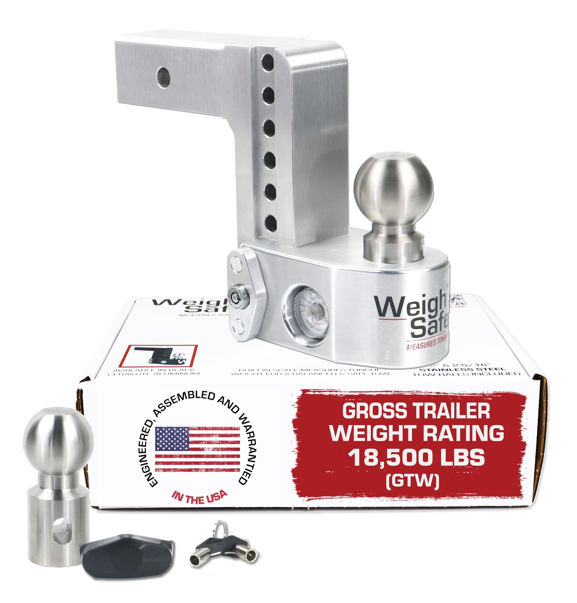 Weigh Safe Aluminum Adjustable Trailer Hitch