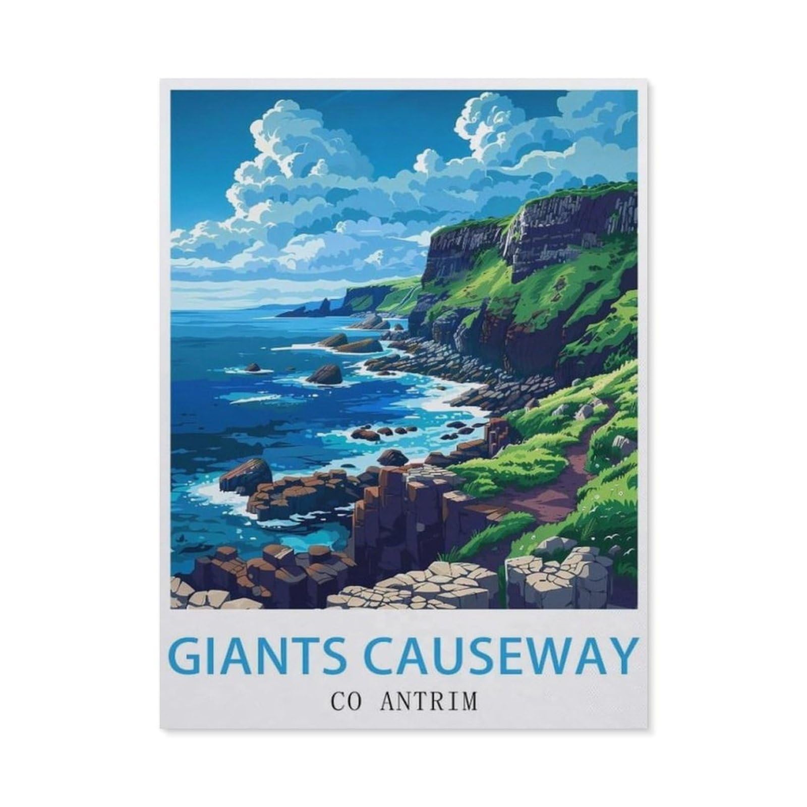 Jigsaw Puzzle 1000 Piece，Giant's Causeway Co Antrim，Classic Puzzle Adult Puzzle DIY Kit paper Toy Unique Gift Modern Home Decor（50x70cm）-AZ77