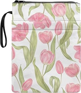 Jndtueit Tulip - Tapa dura para libros (22 x 29 cm), diseño de flores, color rosa