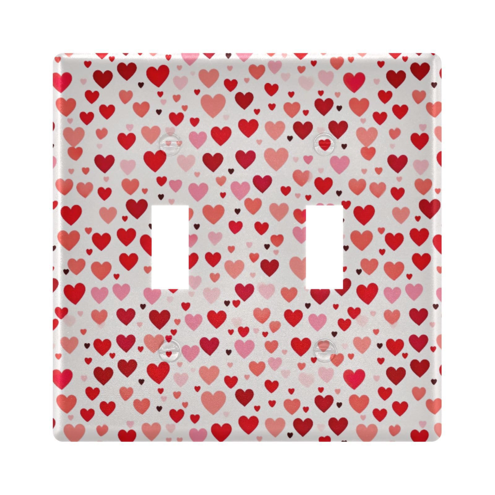 UMIRIKO Red Heart Valentine Light Switch Cover Plate Covers Decorative Double Toggle Home Decor 202a8778