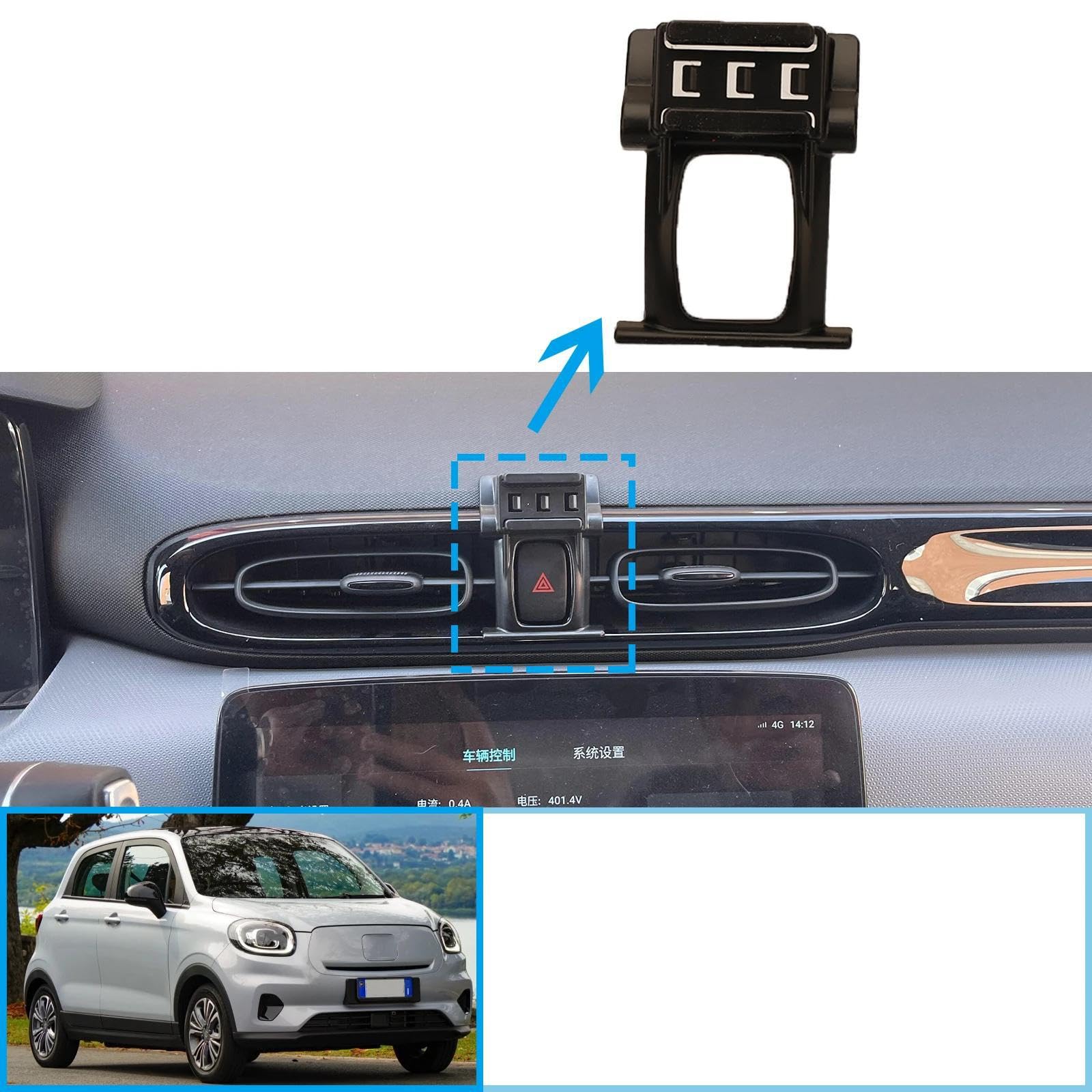 Uchwyt Samochodowy na Telefon dla Leapmotor T03, uchwyt samochodowy na telefon komórkowy, ekran, stała podstawa, stojak na nawigację GPS (podstawa i uchwyt 9)