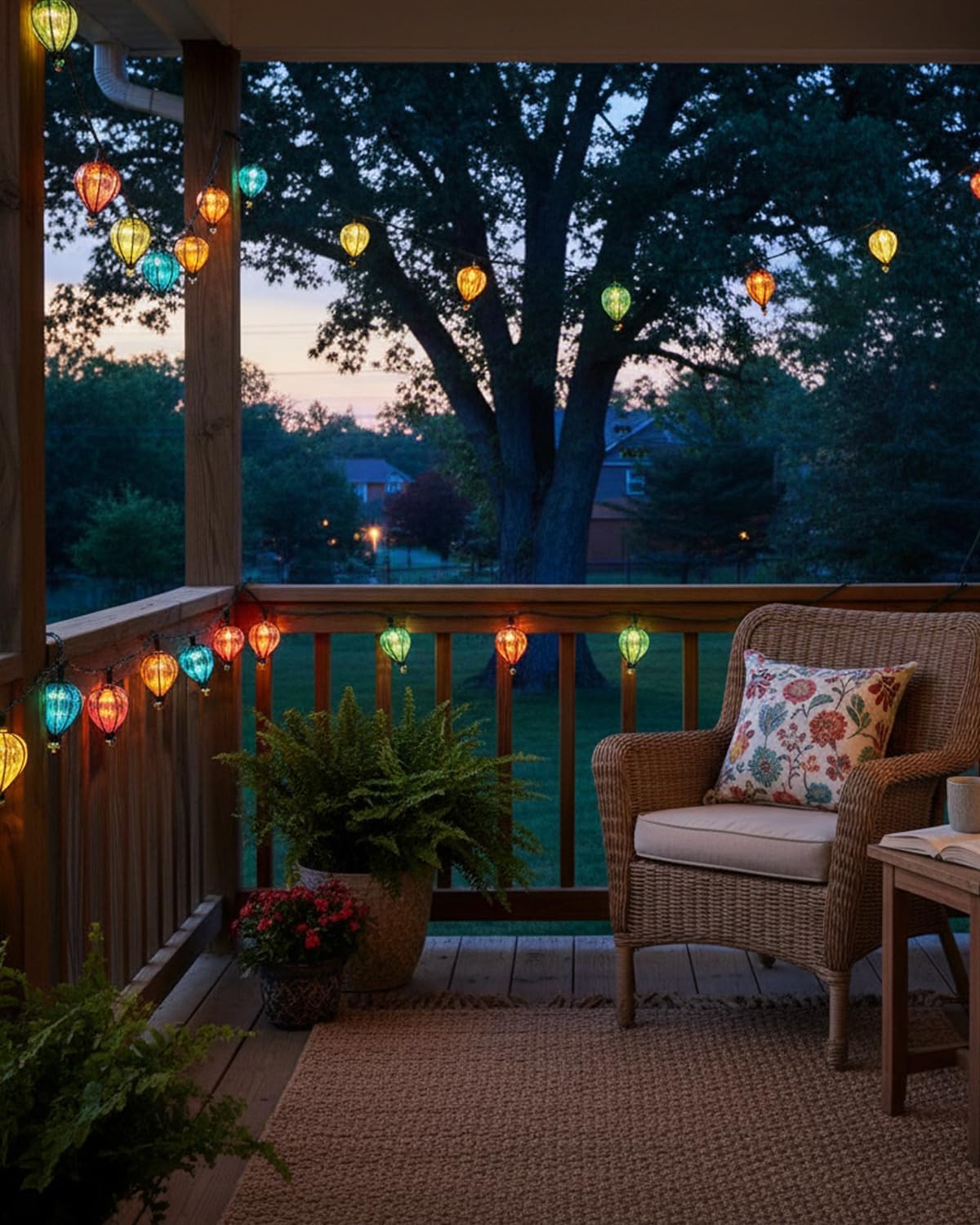 Multicolor Outdoor String Lights with 10 Bulbs, 11FT Connectable UL Listed Backyard Patio String Lights Hanging Indoor Outdoor for Patio Garden Gazebo Bistro Party Wedding