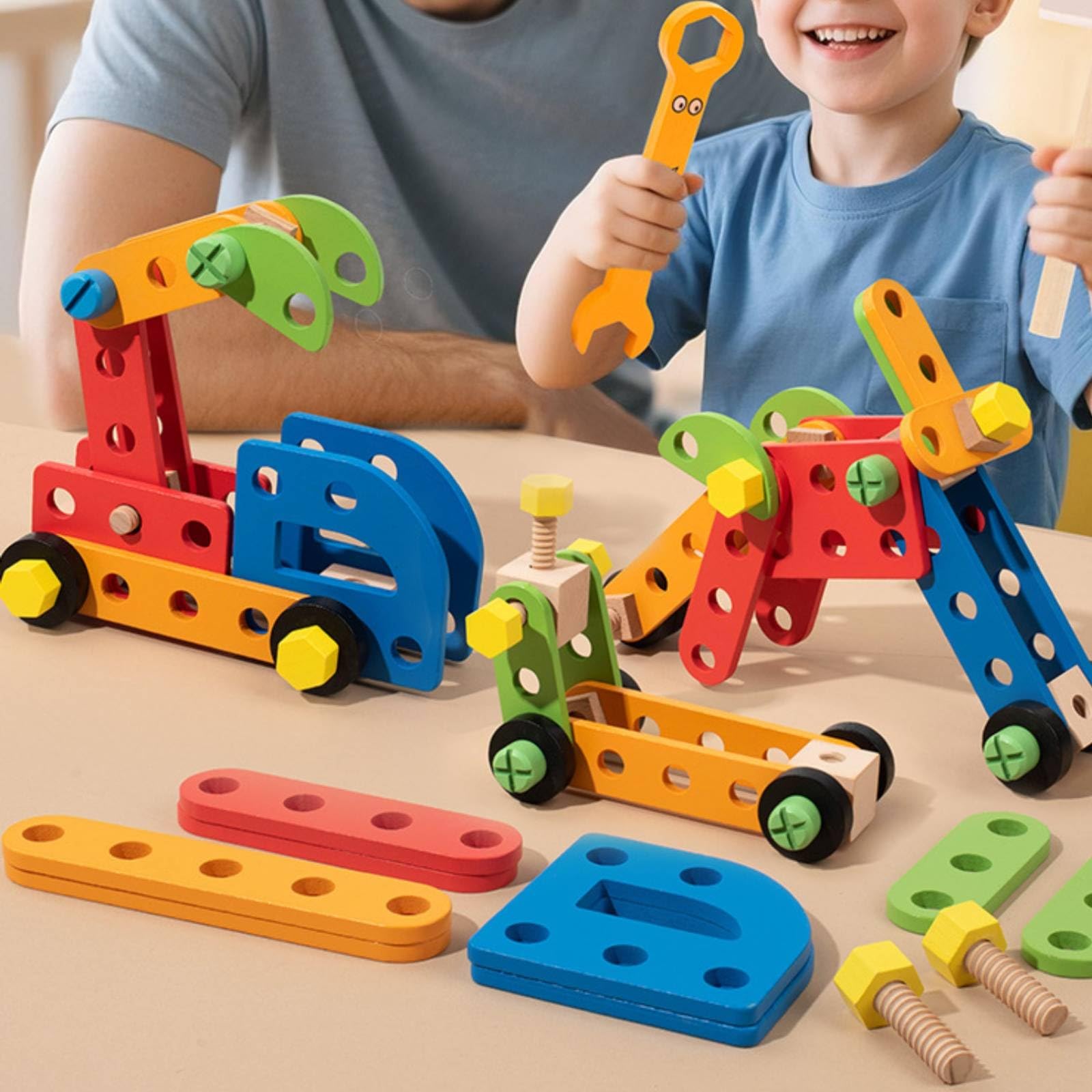 Caja Herramientas con Piezas Construcción Completo Caja Herramientas con Asa Educativo para Niños