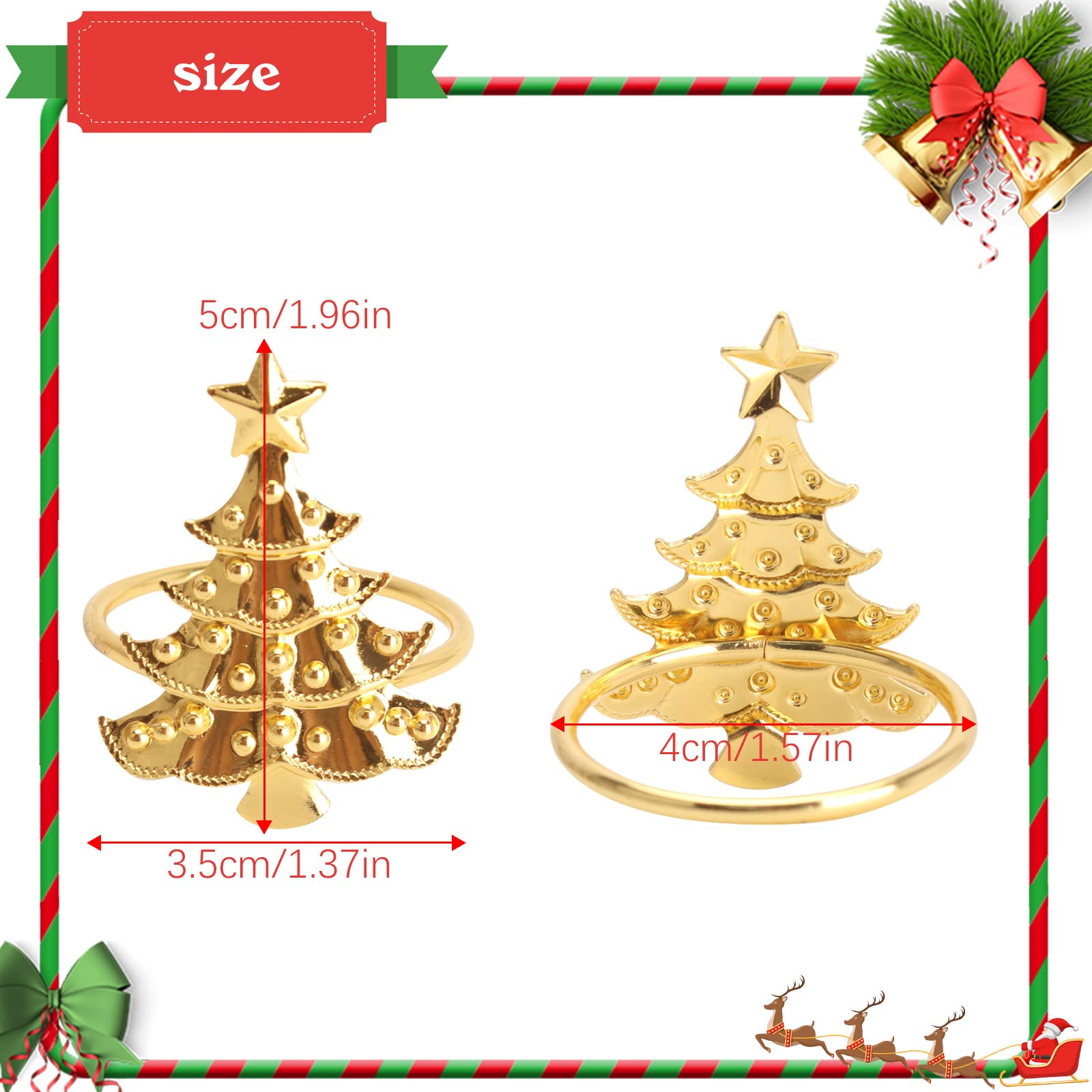 8 Pieces Gold Napkin Rings - Image 2