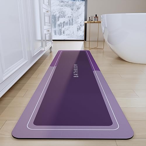 Vista 38 de Alfombras de baño 24x48 pulgadas, alfombra mágica moderna para el baño, alfombra de goma antideslizante de secado rápido absorbente, alfombras