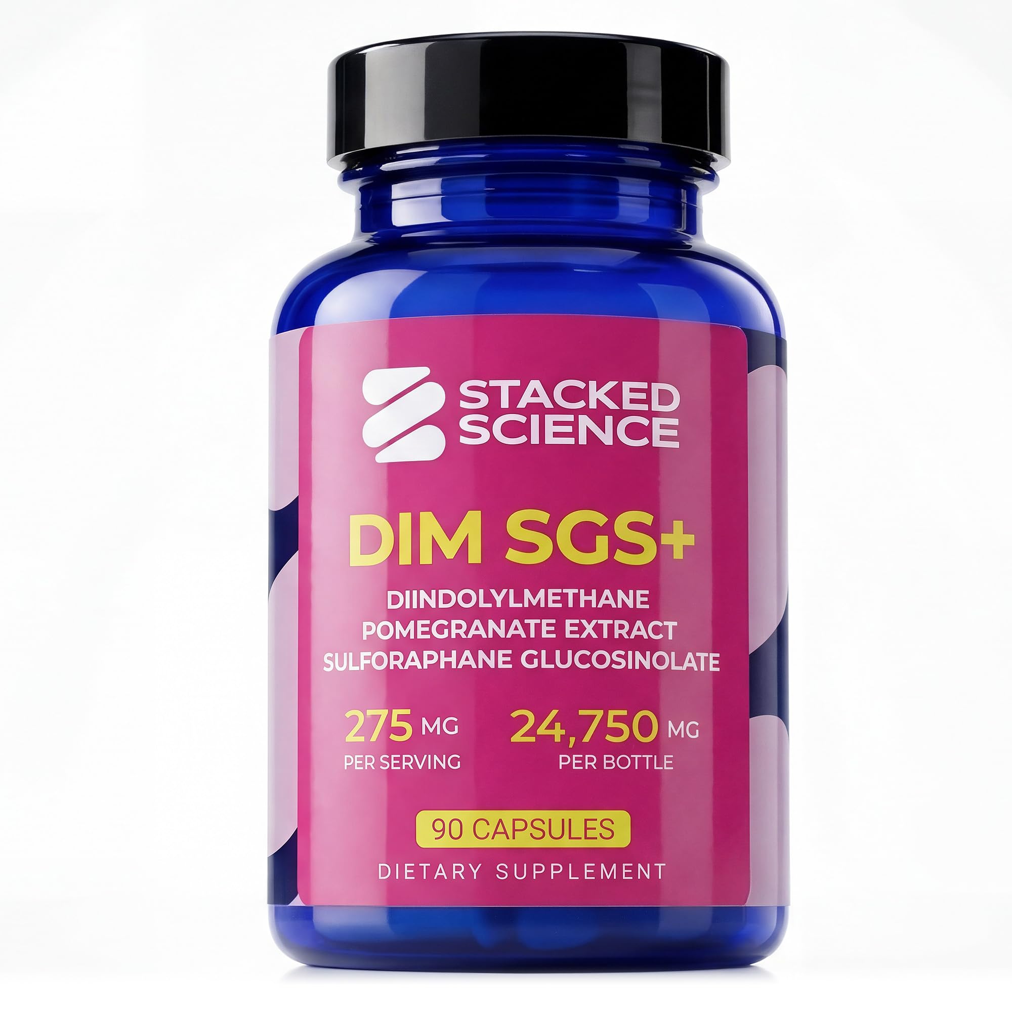 DIM SGS+ Hormone Support Supplement | DIM + Sulforaphane Glucosinolate (SGS) Broccoli Seed Extract + Pomegranate | Vegan | Gluten-Free | 90 Veg Capsules
