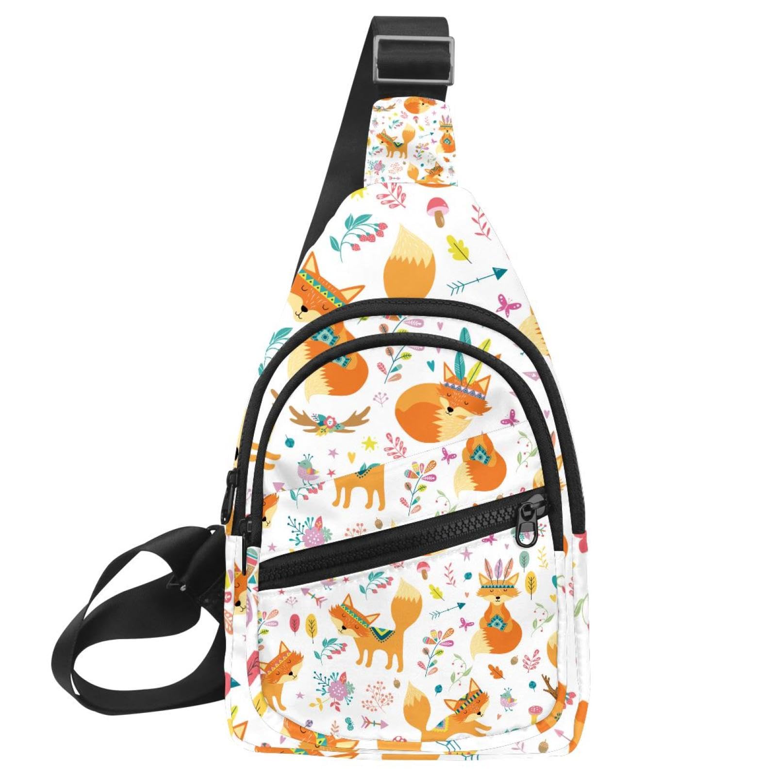 Sac à dos à bandoulière motif flèche ethnique, sac de poitrine avec sangle ajustable