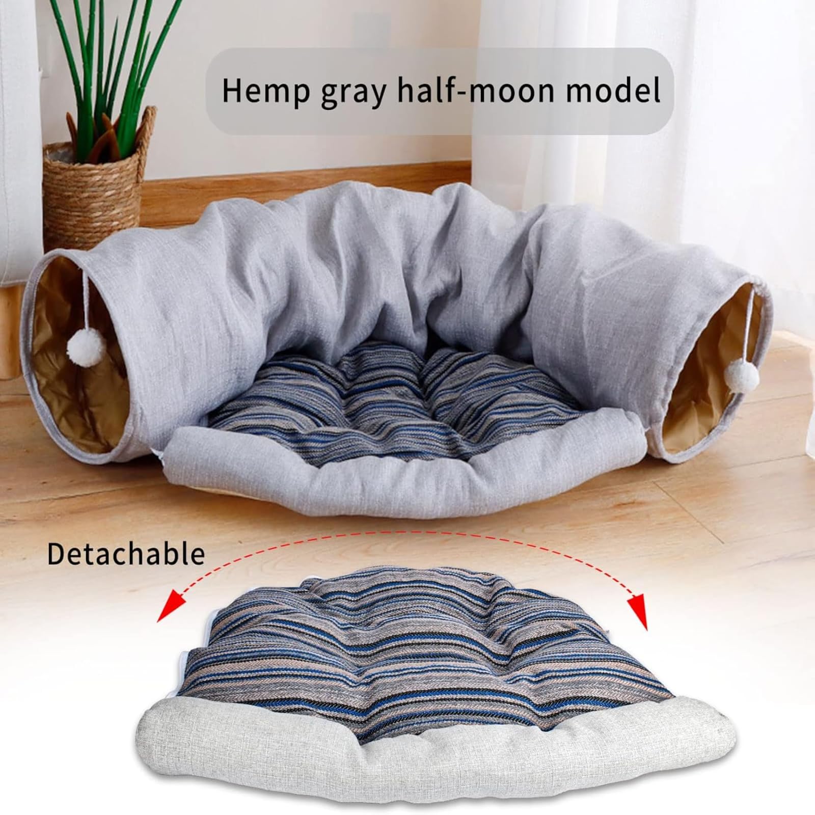 Lit Tunnel Lapin 2 en 1 avec Tapis Amovible Espace Polyvalent de Jeu et Repos pour Petits Animaux comme Le cobaye Furet hérisson