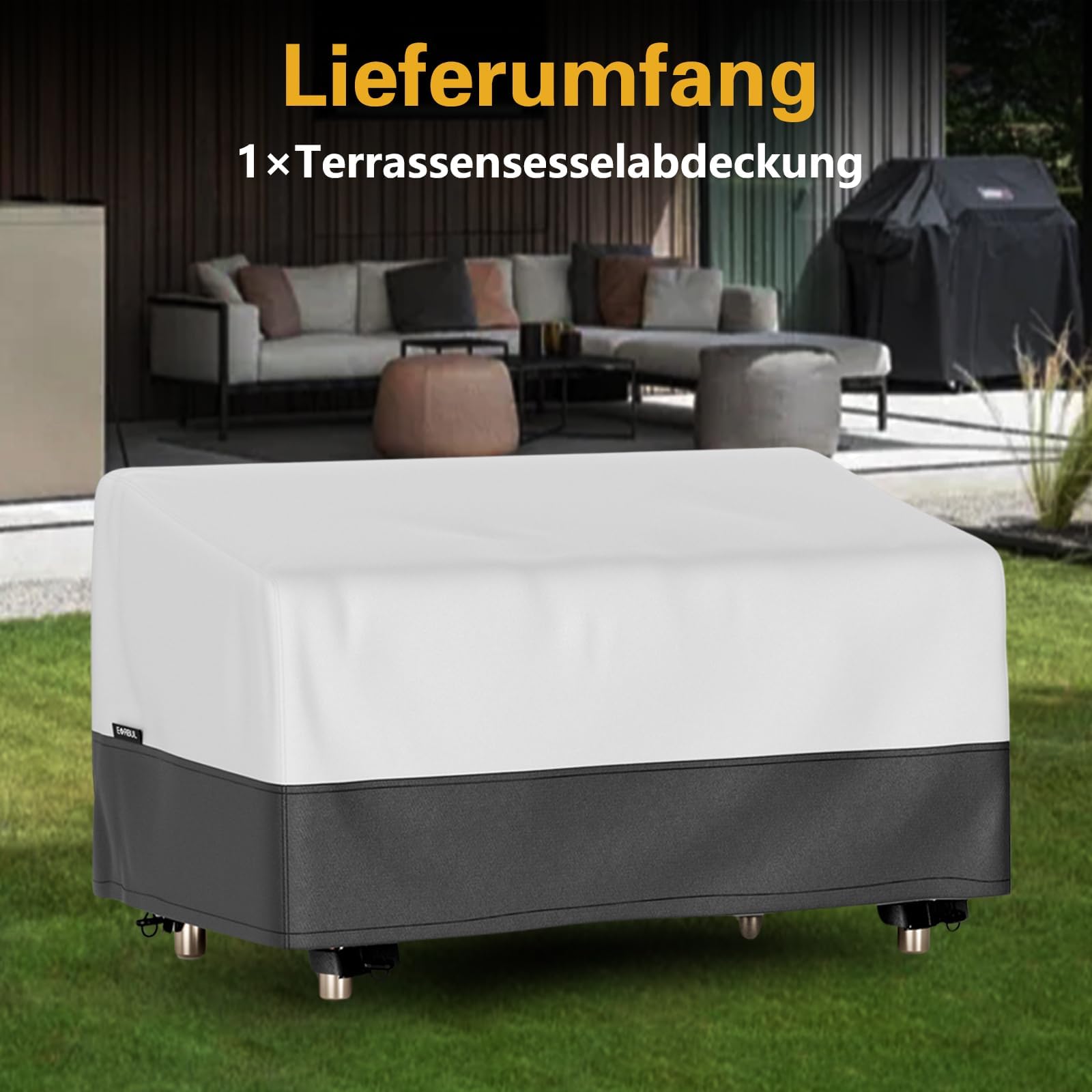 EVRBUL Gartenbank Abdeckung für 2 Sitzer 420D Outdoor-Sofacover mit Luftdüsen 147cm x 82cm x 79cm (58" × 32" × 31")