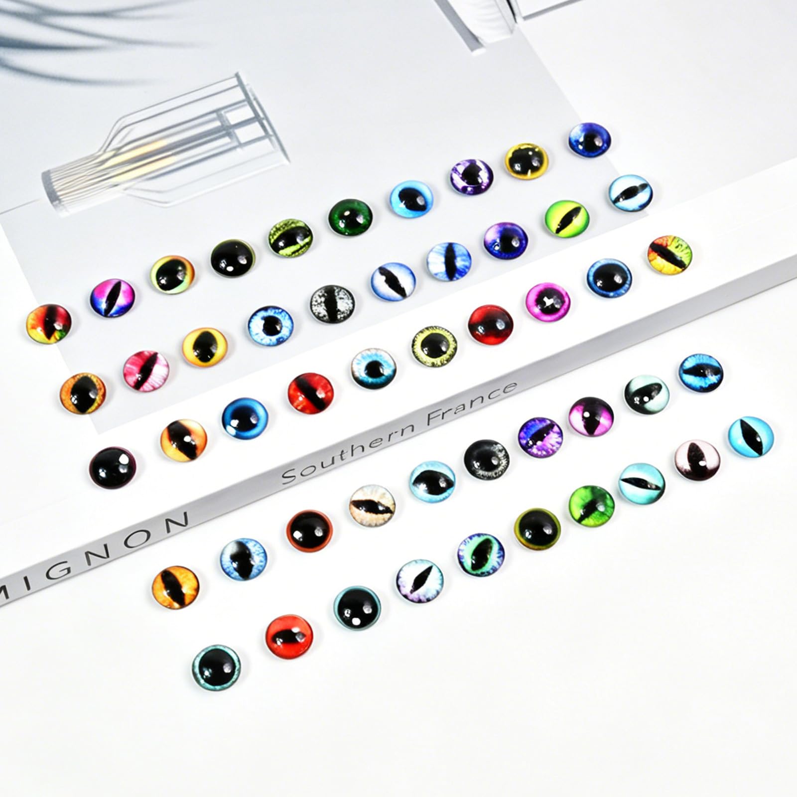 Glas-Cabochons, Drachenauge, 6 mm, 100 Stück
