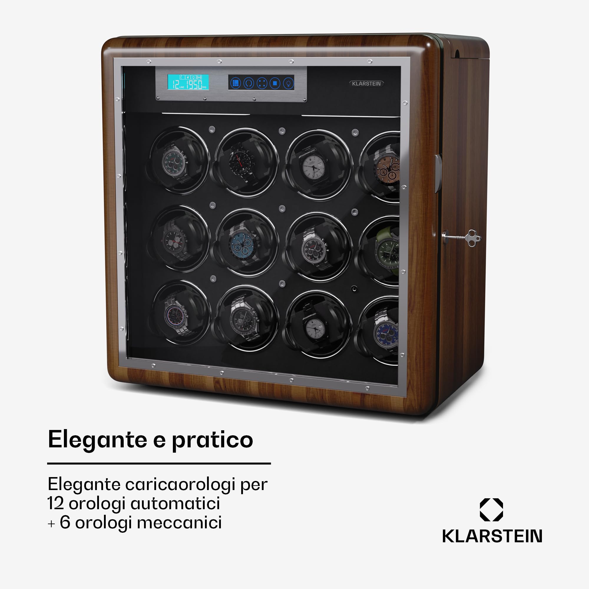 Vetrina Display LED Klarstein Box Carica Orologi Automatici
