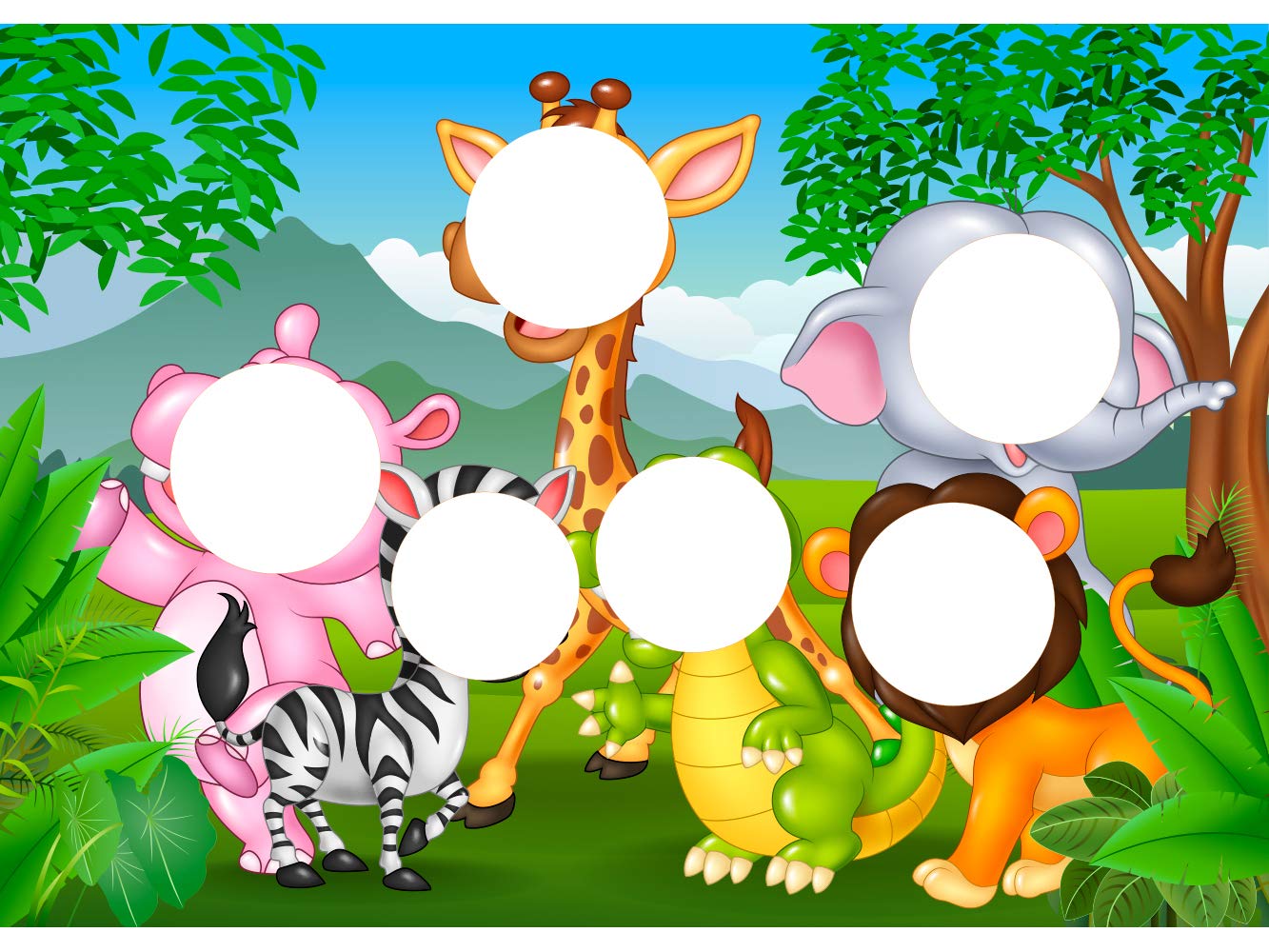Photocall Animales Selva | 1,73 m x 1,23 m | Photocall Ideal para Fiestas | Photocall Original