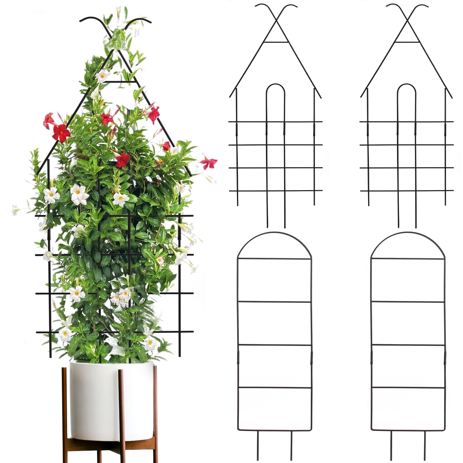 4 Pack 30" Trellis for Climbing Plants Outdoor, Rustproof Metal Support