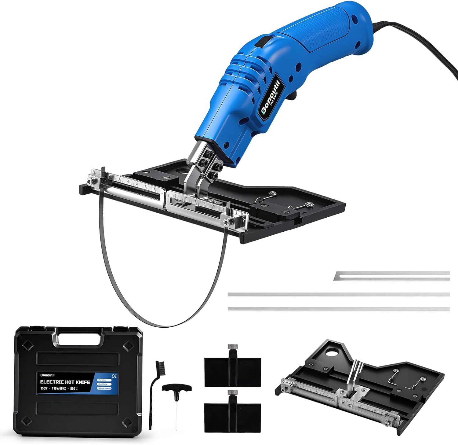 Electric Hot Knife with Grooving Blade Kit 150W 500℃ Craft Shears Foam Cutter for Styrofoam EVA, EPE, XPS, EPP, EPS, KT Board, Sponge