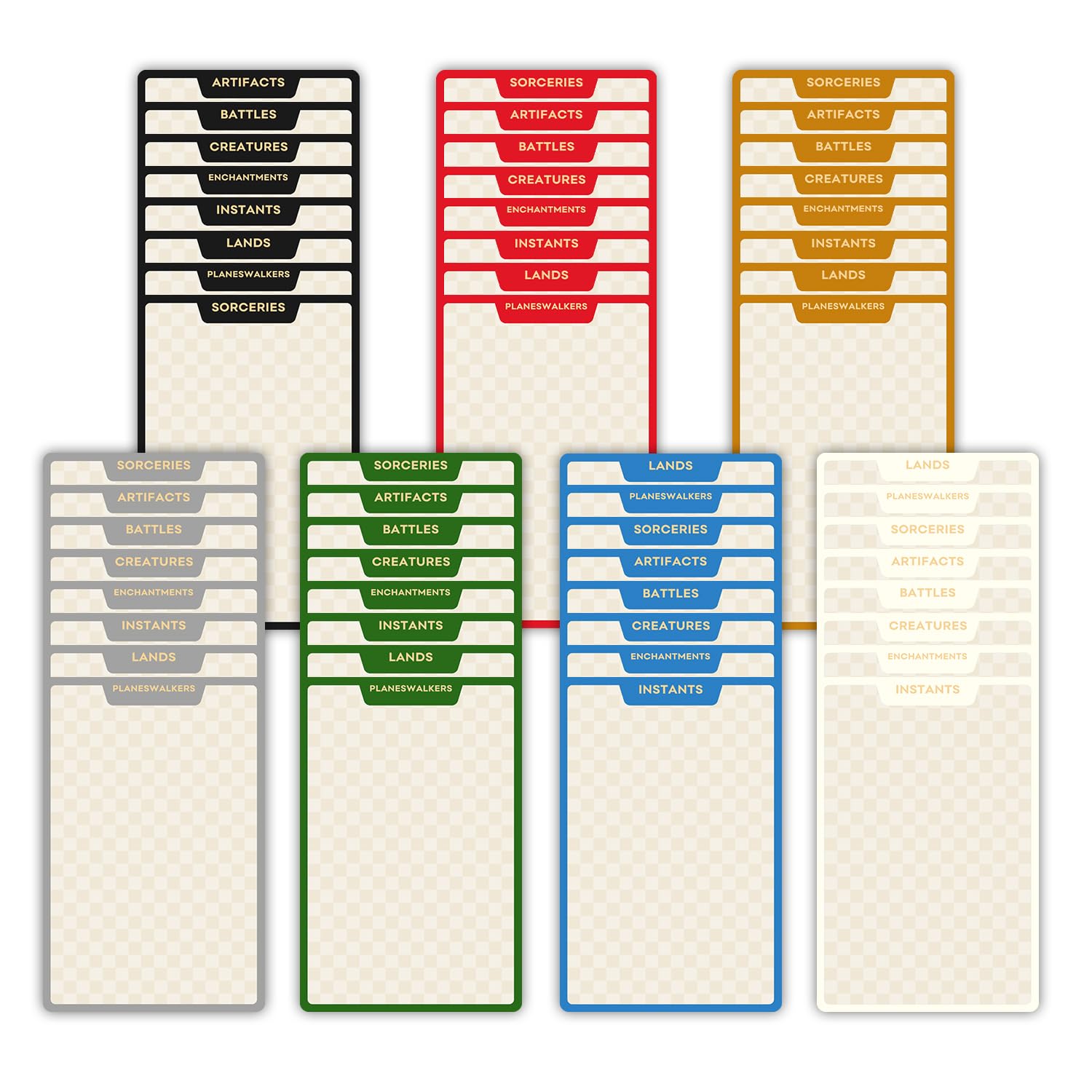 MTG Card Dividers for Storage Boxes, MTG Deck Box Dividers, Trading Card dividers, 2 Packs