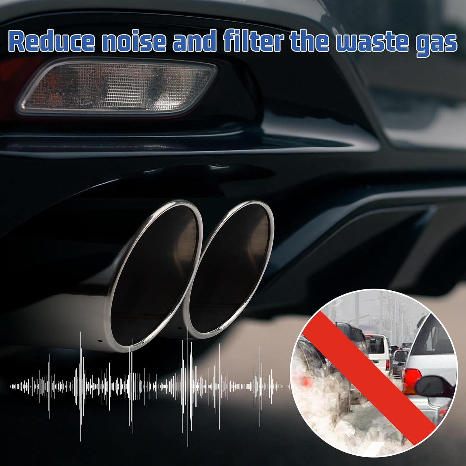 RP Remarkable Power, 5" Inlet 8" Outlet 15" Long Overall Length Stainless Steel Rolled Edge Diesel Exhaust Tip EXT37