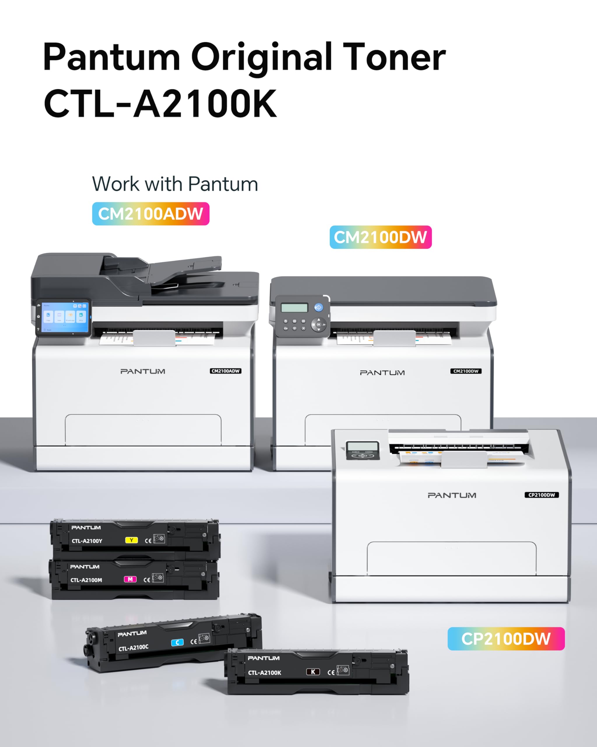 PANTUM CTL-A2100K Originale Cartuccia toner compatibile con la stampante laser a colori CP2100DW CM2100DW CM2100ADW, Capacità 1500 pagine, 1-Pack (Nero, Standard Capacità)