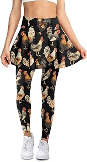 Women Tennis Skirted Leggings with Pocket Soft Quick Dry Workout Yoga Leggings with Skirts Golf Pickleball Outfits