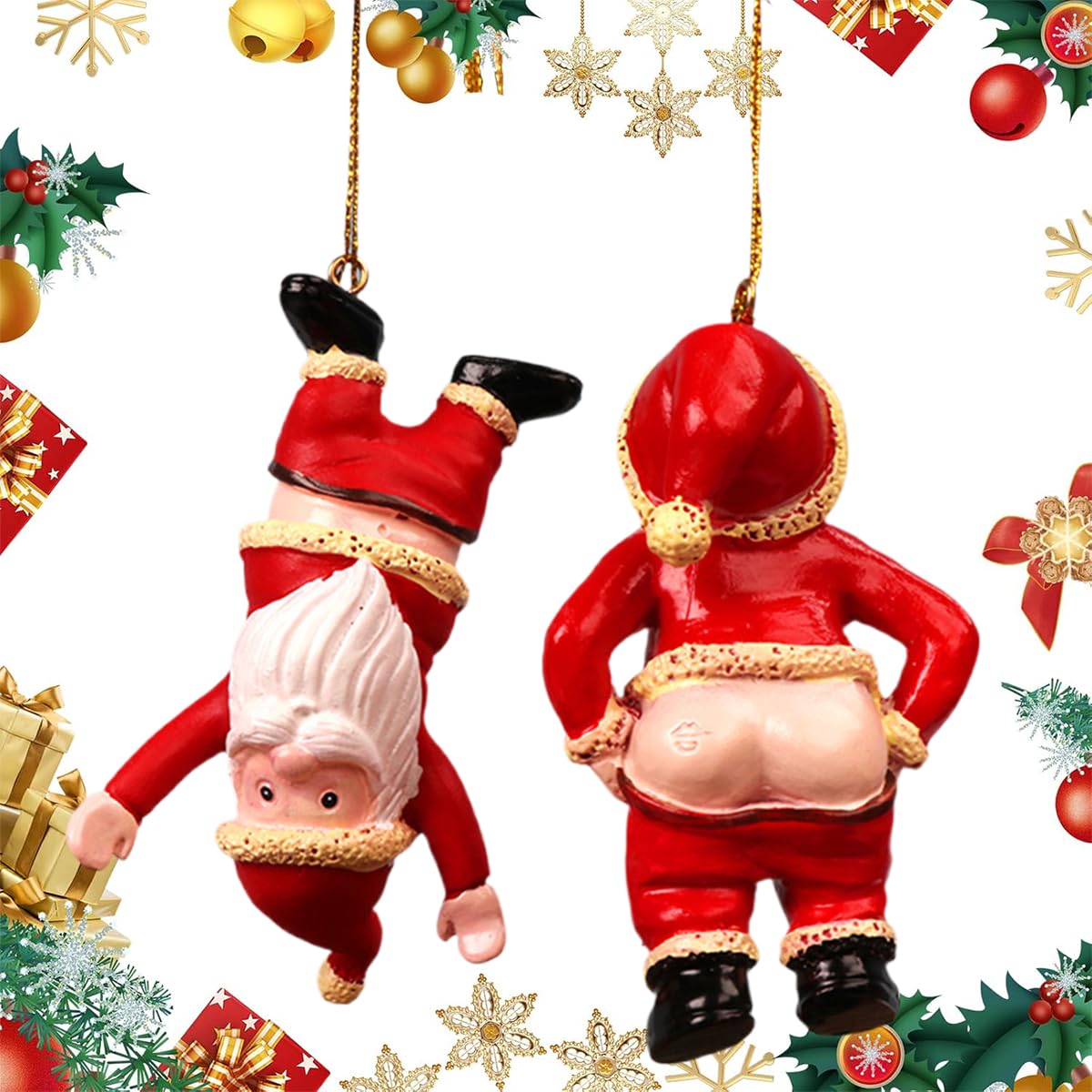 Christmas Decorations,Funny for Women Naughty Secret Santa Gift Rude Christmas Baubles Novelty Christmas Tree Decorations 2PCS
