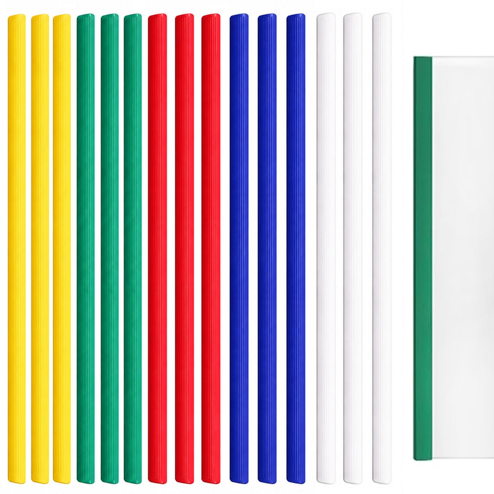 GengHeXIN 15Pcs 1cm A4 Plastic Slide Binding Bars Folder Binding Spines
