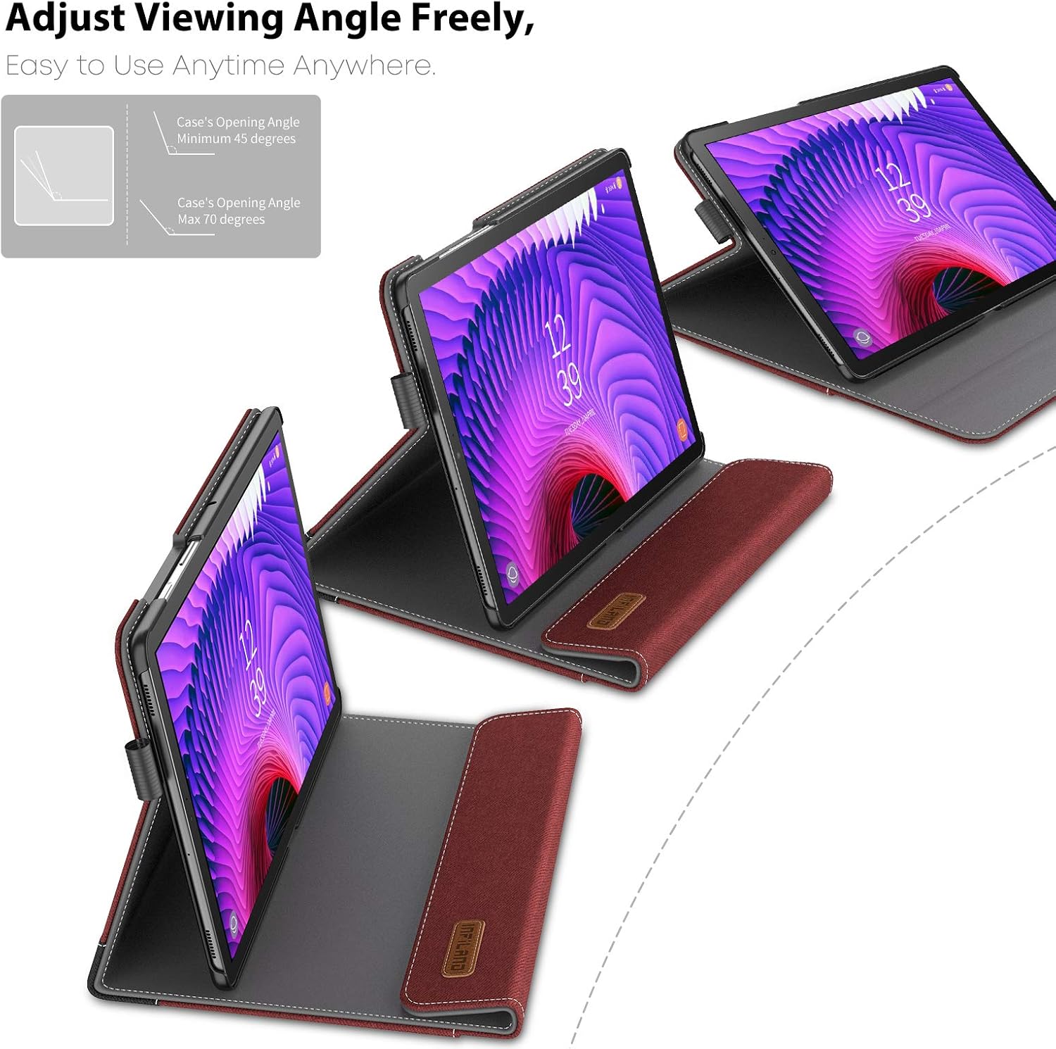 INFILAND Samsung Galaxy Tab S5e 10.5 Case, Multi-Angle Business Cover Built in Pocket Compatible with Samsung Galaxy Tab S5e 10.5 Inch Model SM-T720/SM-T725 2019 Release (Auto Wake/Sleep), Dark Red