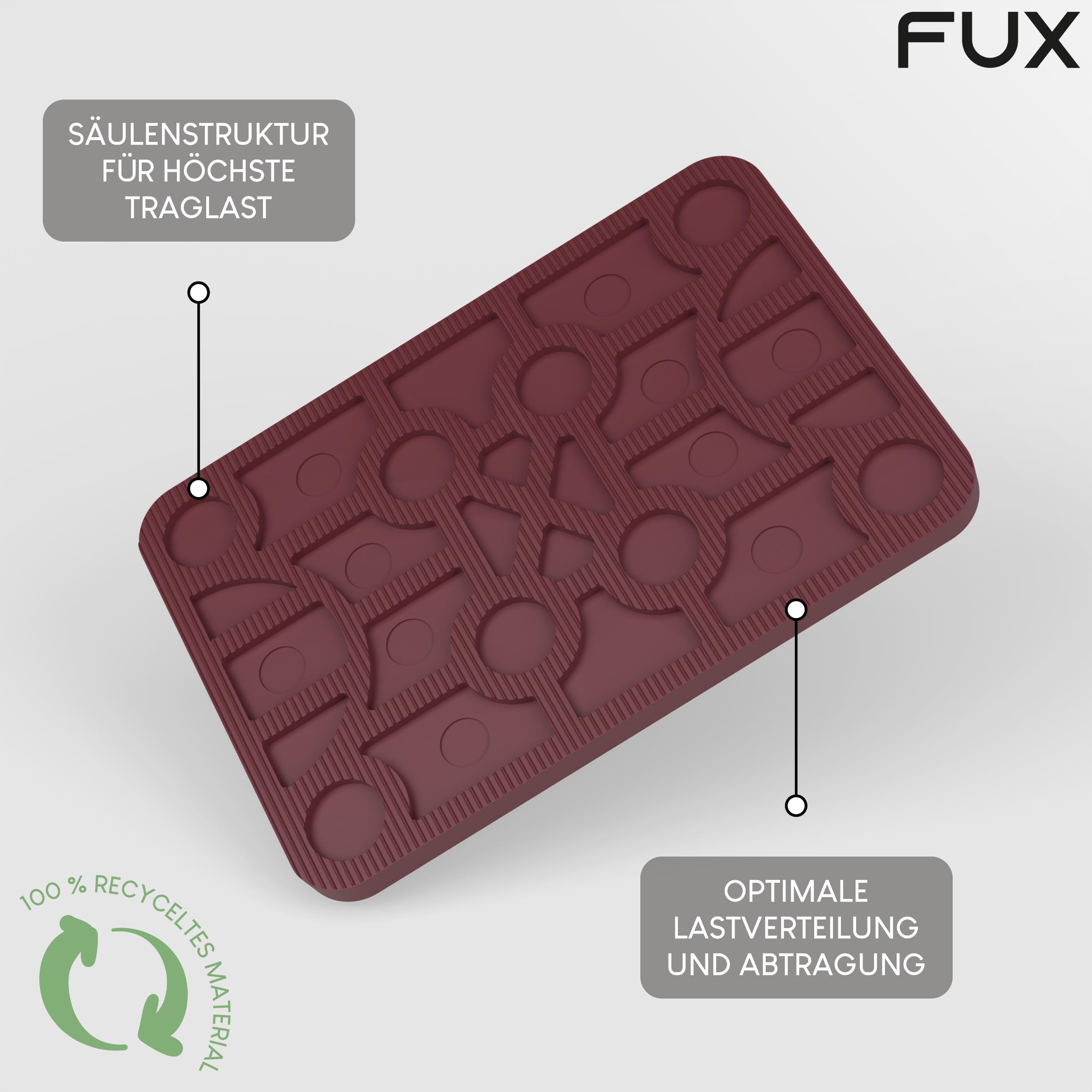 FUX 160 Unterlegplatten Abstandshalter Kunststoff 60x40 mm Mix Set 1,5-20 mm Verglasungsklötze Montagekeile