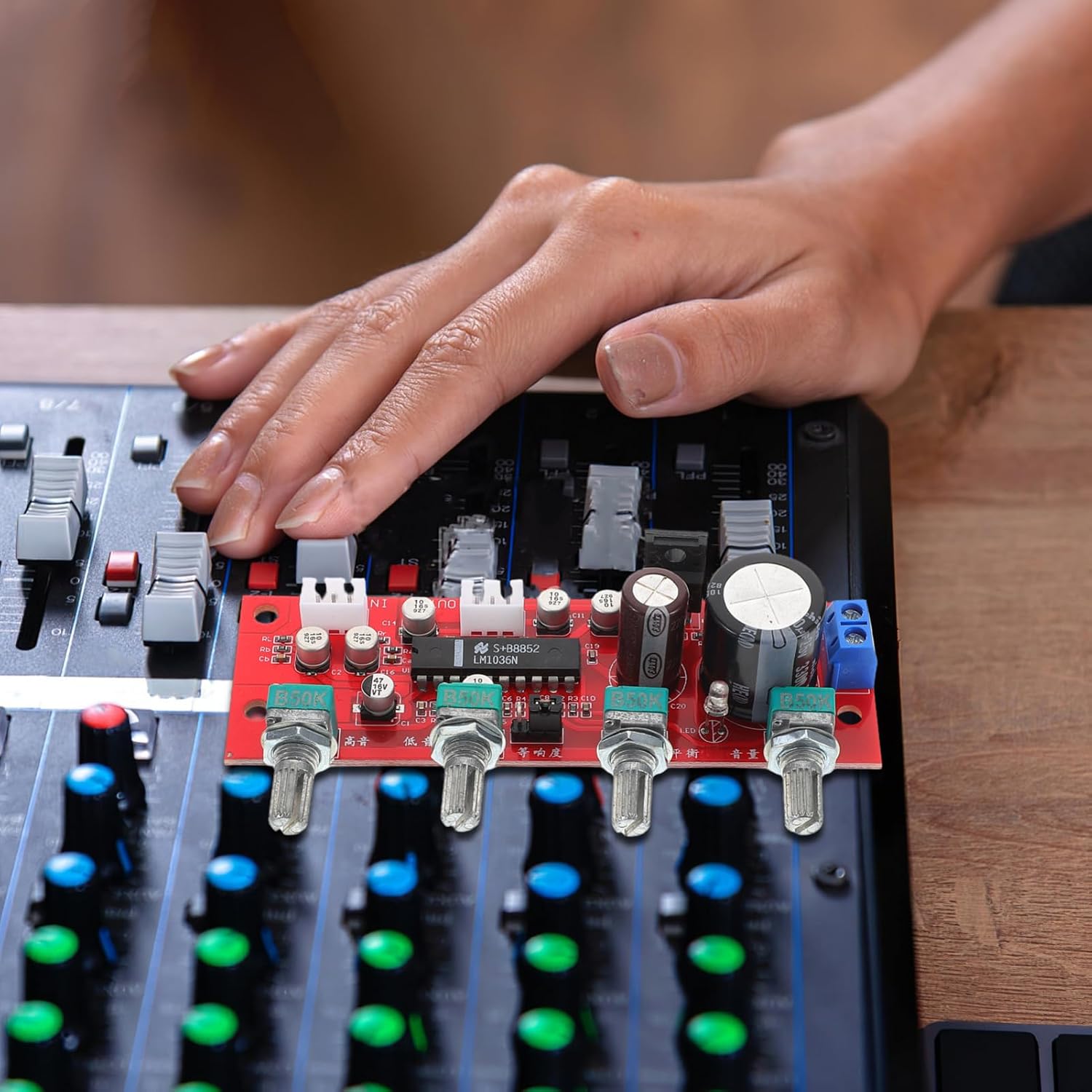 Board with Preamplifier Precise Volume Tone for Enhanced Bass and Treble for Music Recording and Home Entertainment