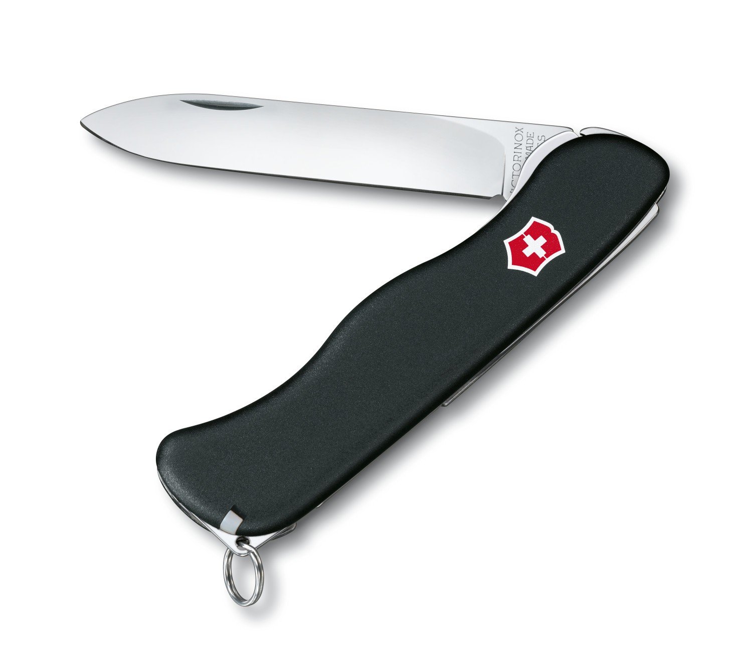 Victorinox Sentinel Couteau de Poche Suisse Multitool 4 Fonctions Grande Lame Fixe Noir