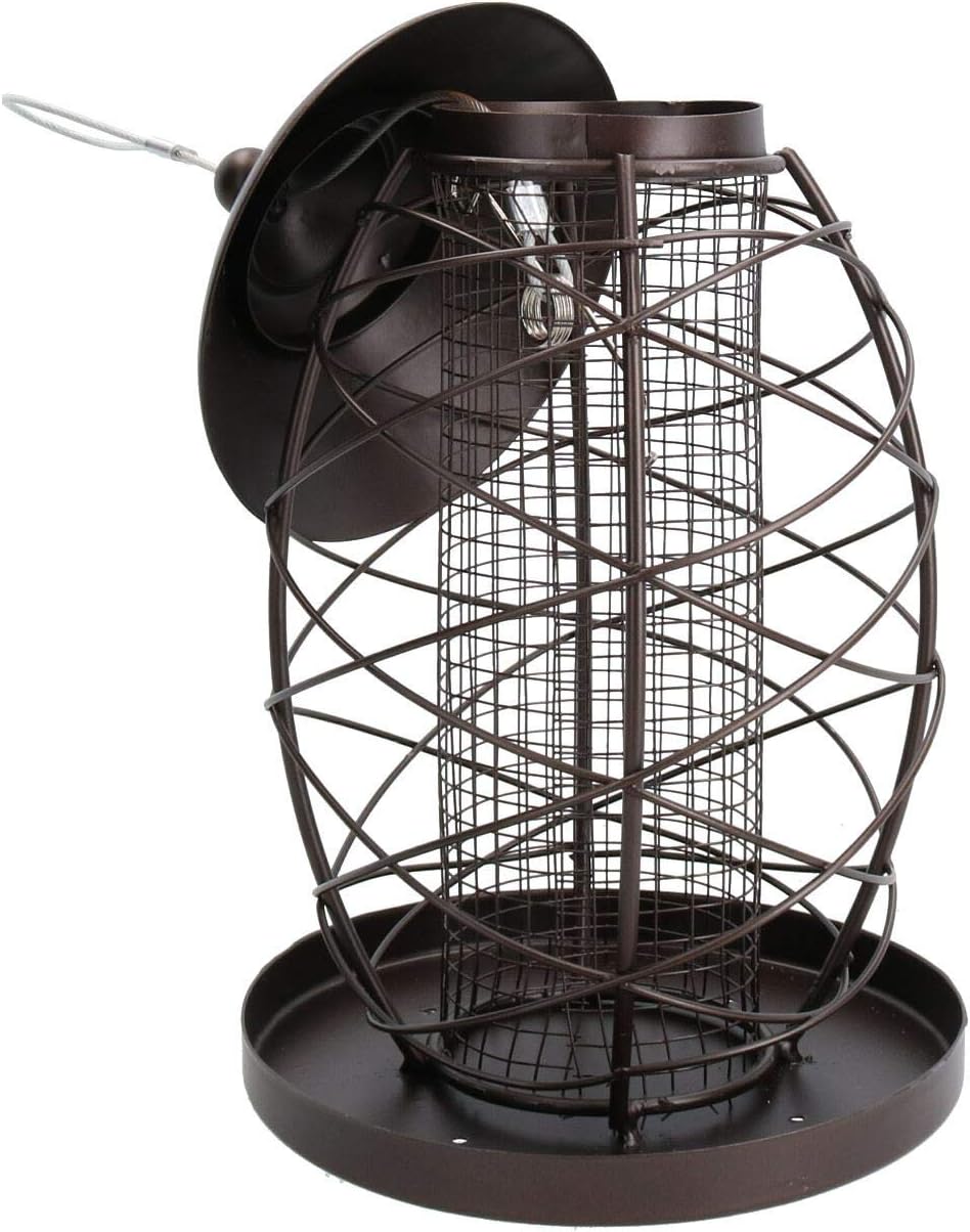 AB Tools Lantern Bird Feeder Nut Holder Hanging Feeding Station for Wild Birds 17x25cm
