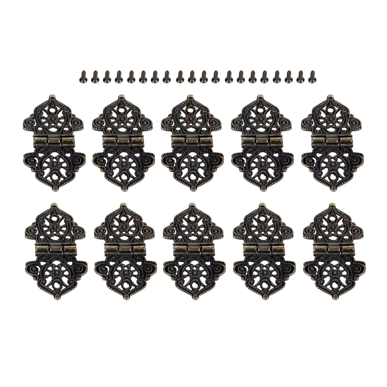 Kdhcvkz Brozen 10 Pcs Hinges Cabinet Door Hinges With Screws(Brozen)
