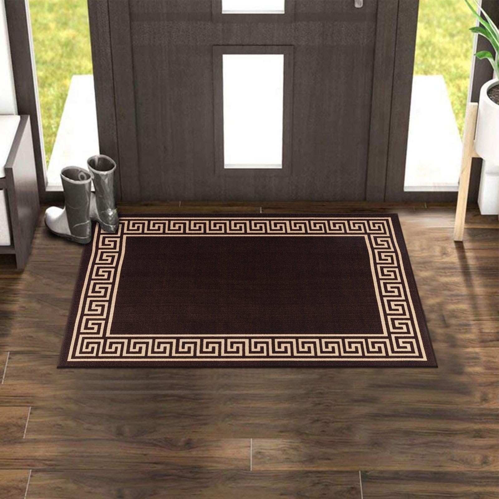 renoazul® Carpet Runners for Hallways Non-Slip Long & Wide Heavy-Duty Plain | 80 x 300 cm Super Absorbent Indoor Stair Carpet and Kitchen Anti-slip Floor Mats - Greeky Rug - Grey & Black — view 141