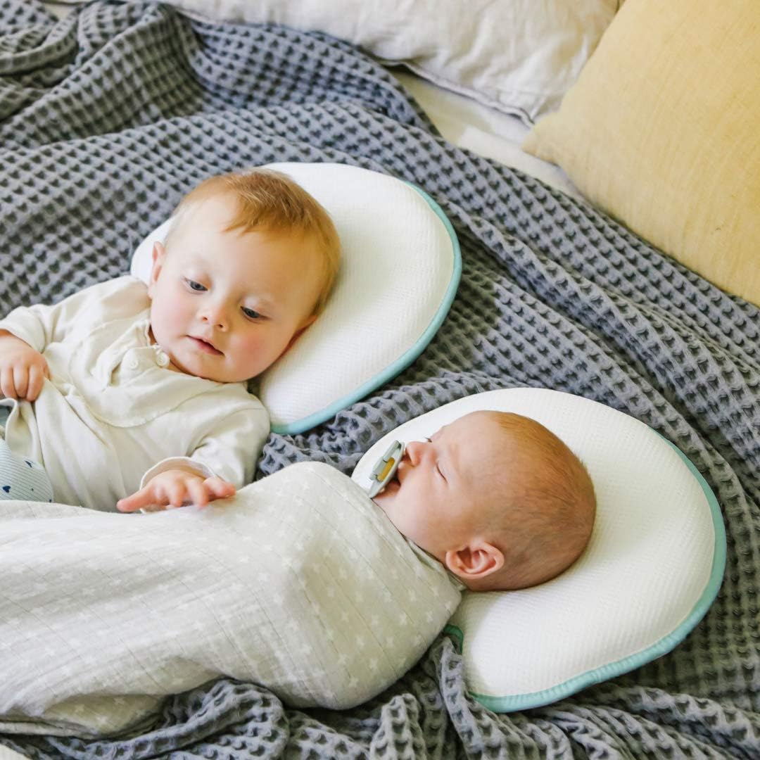 TinyYears Baby Head Shaping Pillow for Infants. 100% Breathable its The Perfect Newborn Head Shaping Baby Pillow - A Baby Flat Head Pillow + Exercises for Prevention and Treatment of Plagiocephaly : Baby