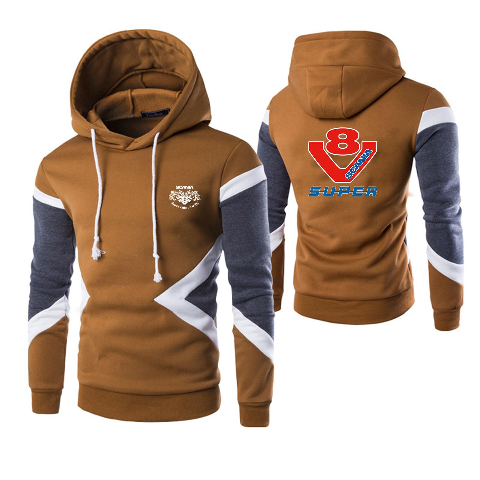 Sweat à Capuche Homme Pour Scania Motif Pull Unisexe Léger Vêtements De Sport à Manches Longues Sweat à Capuche Pull Hauts,D,3XL