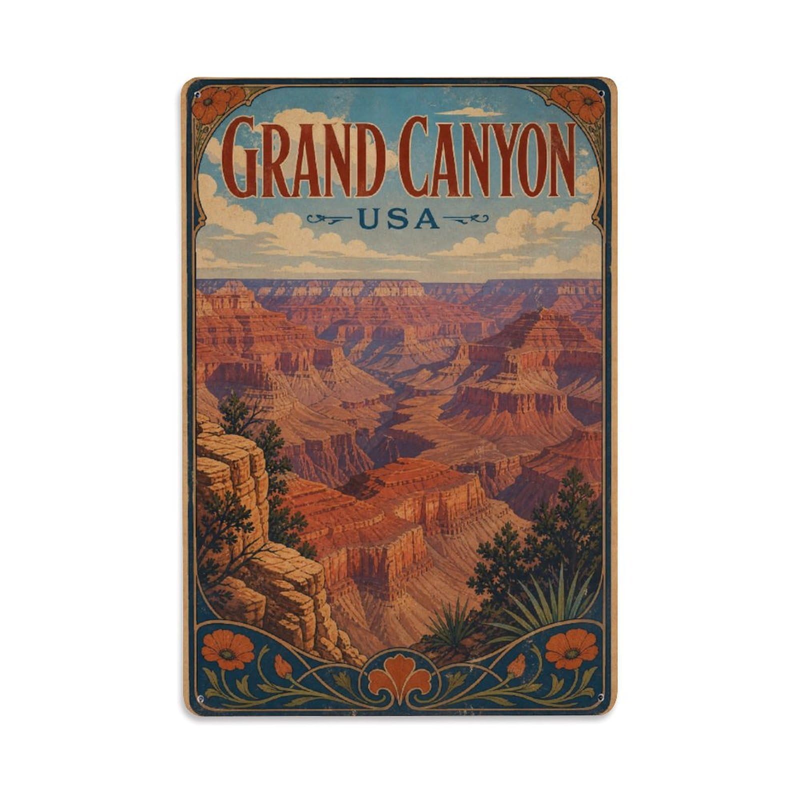 Vintage Travel USA Grand Canyon Metal Tin Sign