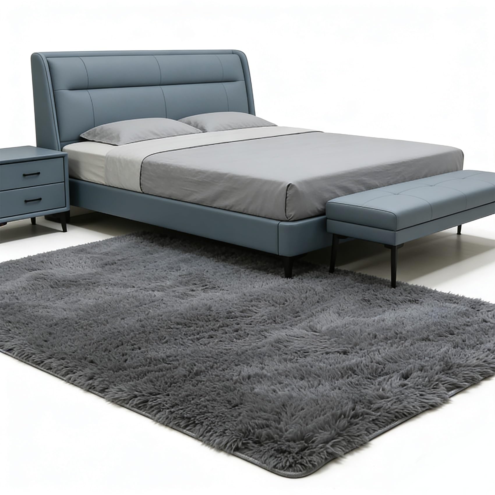 Tapis shaggy antidérapant et facile à entretenir pour un salon doux et moderne