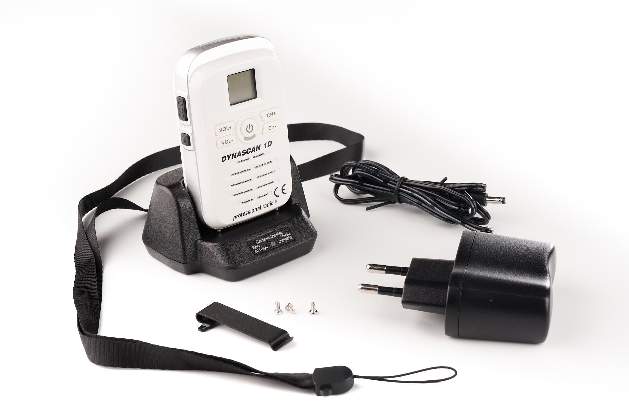 Dynascan 1D (Color Blanco) - Transceptor Pmr-446 Profesional de Uso Libre Sin Licencia Ni Tasas | Walkie PMR-446 de uso libre sin licencias. Cuenta con 8 canales y permite programar hasta 99 con subtonos privados.