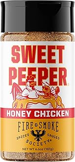 Fire & Smoke Society Sweet Peeper BBQ Rub | BBQ Seasoning for Smoking and Grilling Meat | Poultry, Chicken, Turkey, Dry Rubs and Spices | Honey, Brown Sugar, Paprika & Herbs | M 6.6 oz