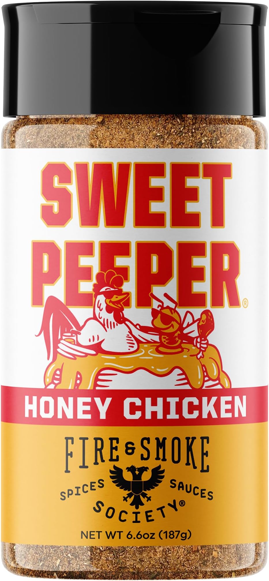 Fire & Smoke Society Sweet Peeper BBQ Rub | BBQ Seasoning for Smoking and Grilling Meat | Poultry, Chicken, Turkey, Dry Rubs and Spices | Honey, Brown Sugar, Paprika & Herbs | M 6.6 oz