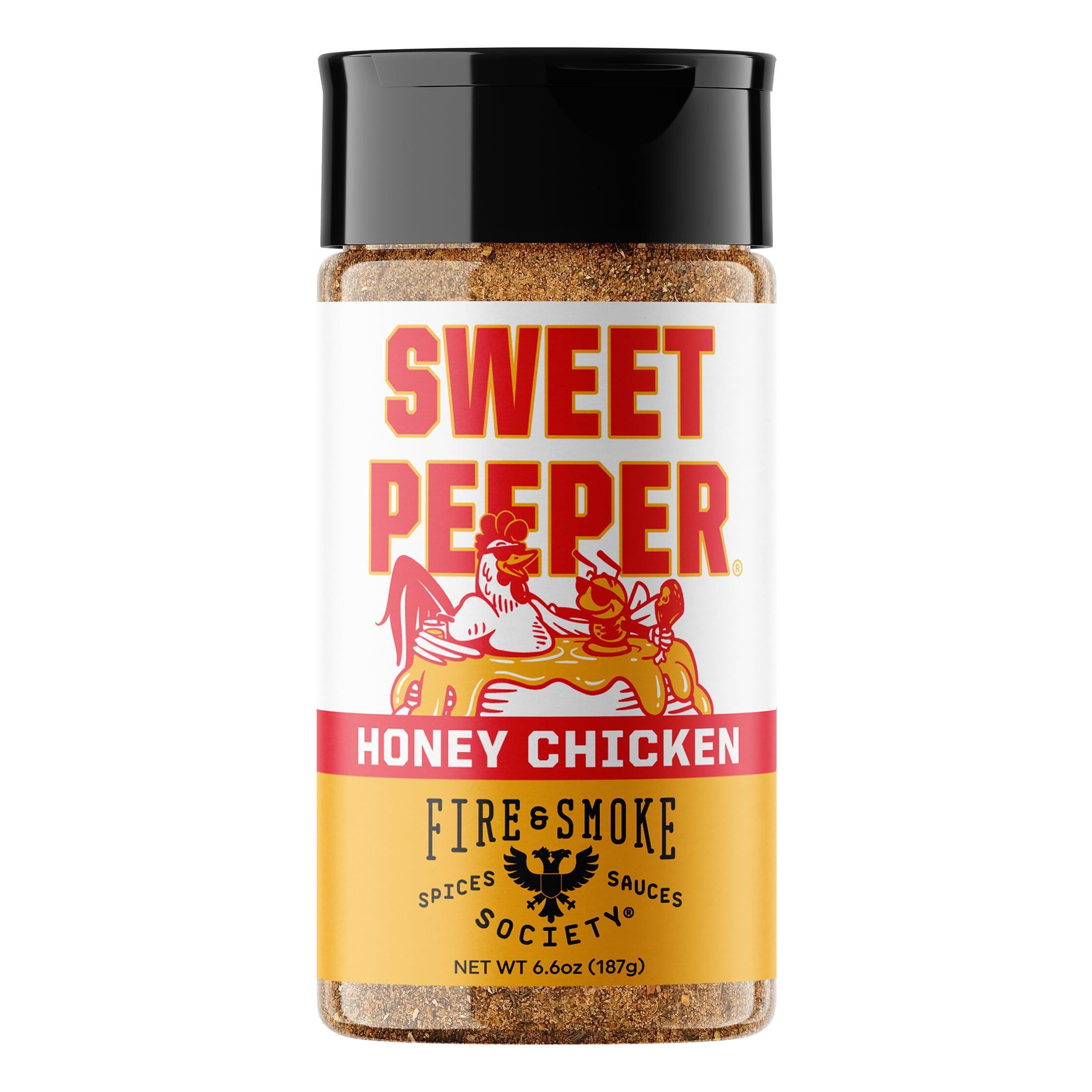Fire & Smoke Society Sweet Peeper BBQ Rub | BBQ Seasoning for Smoking and Grilling Meat | Poultry, Chicken, Turkey, Dry Rubs and Spices | Honey, Brown Sugar, Paprika & Herbs | M 6.6 oz