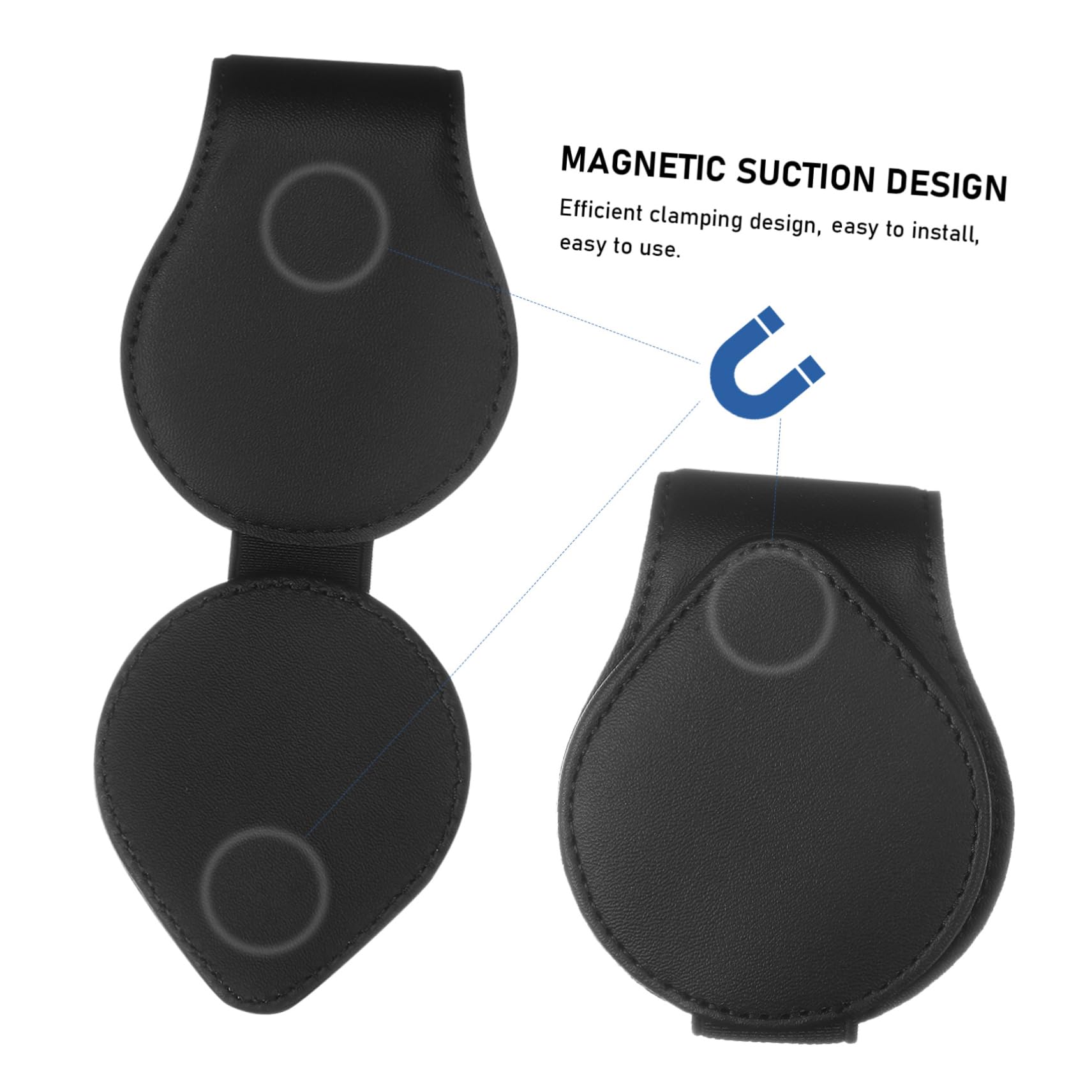SOLUSTRE 6stücke Magnetischer Brillenhalter Aus Pu-Leder Für Auto Sonnenbrillen Und Kartenclip Für Sonnenblende Für Eyewear Und Tickets