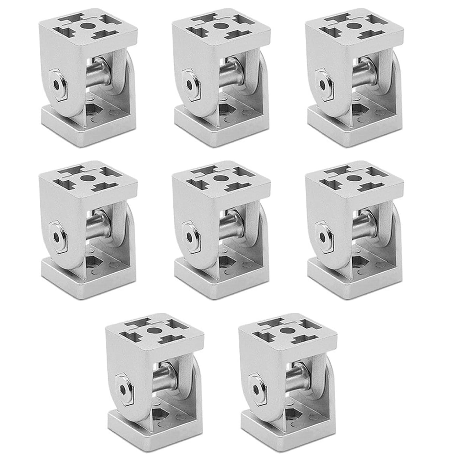 Connecteur Profilé Aluminium, 8 Pièces 180° Angle Réglable Articulé pour 30x30