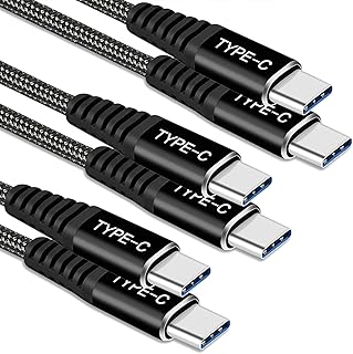USB C to USB C Fast Charger Cable[3Pack,1M+2M+2M],60W 3A PD Type C to C Charging Lead for Samsung Galaxy S21 S20 S20+ Plus Ultra FE 2020 5G S10 S9 S8 A51,iPad Pro 2020,MacBook,Huawei,Google Pixel 4 3a