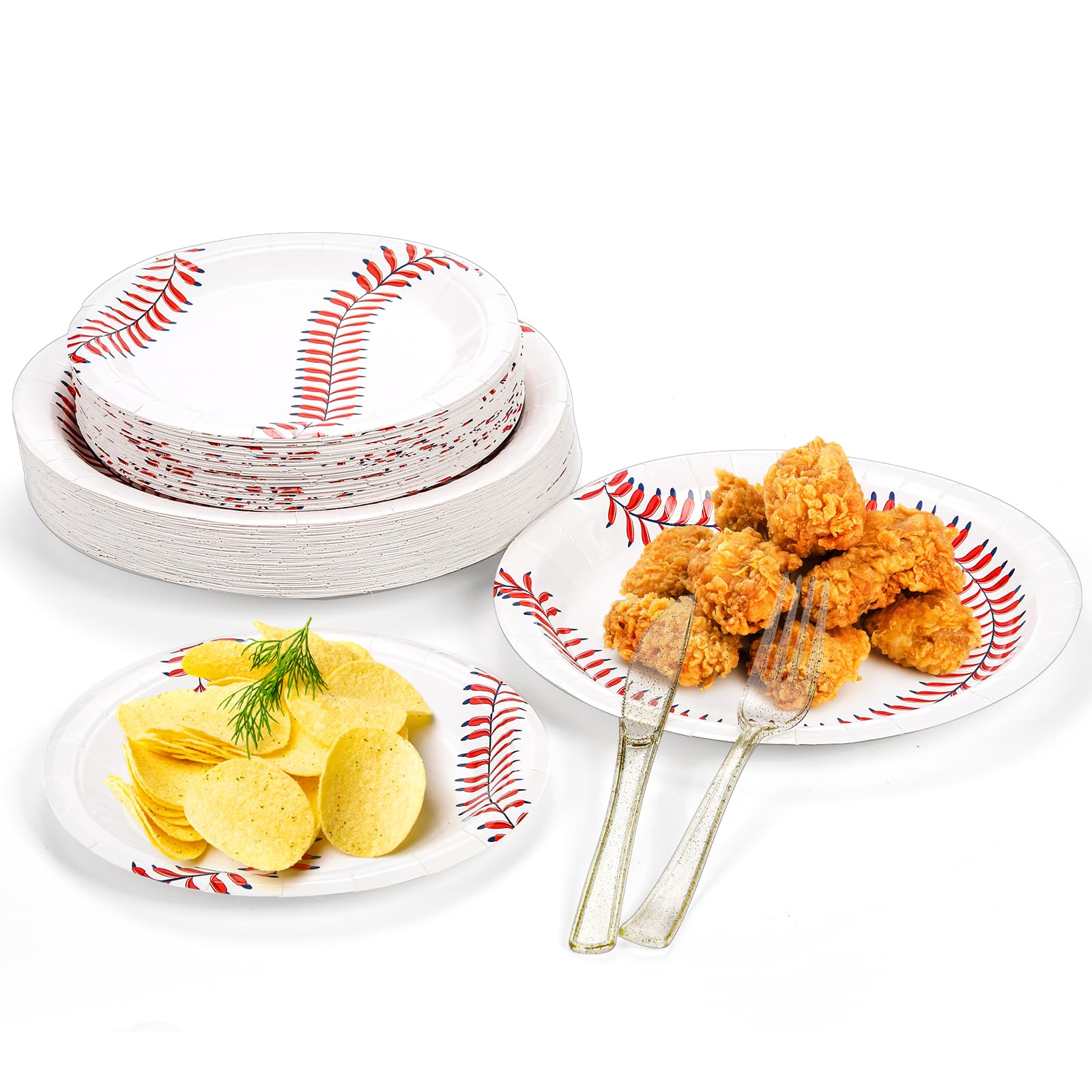 Amazon.com: Kingrol 100 Pack Baseball Plates, 9 display picture 1