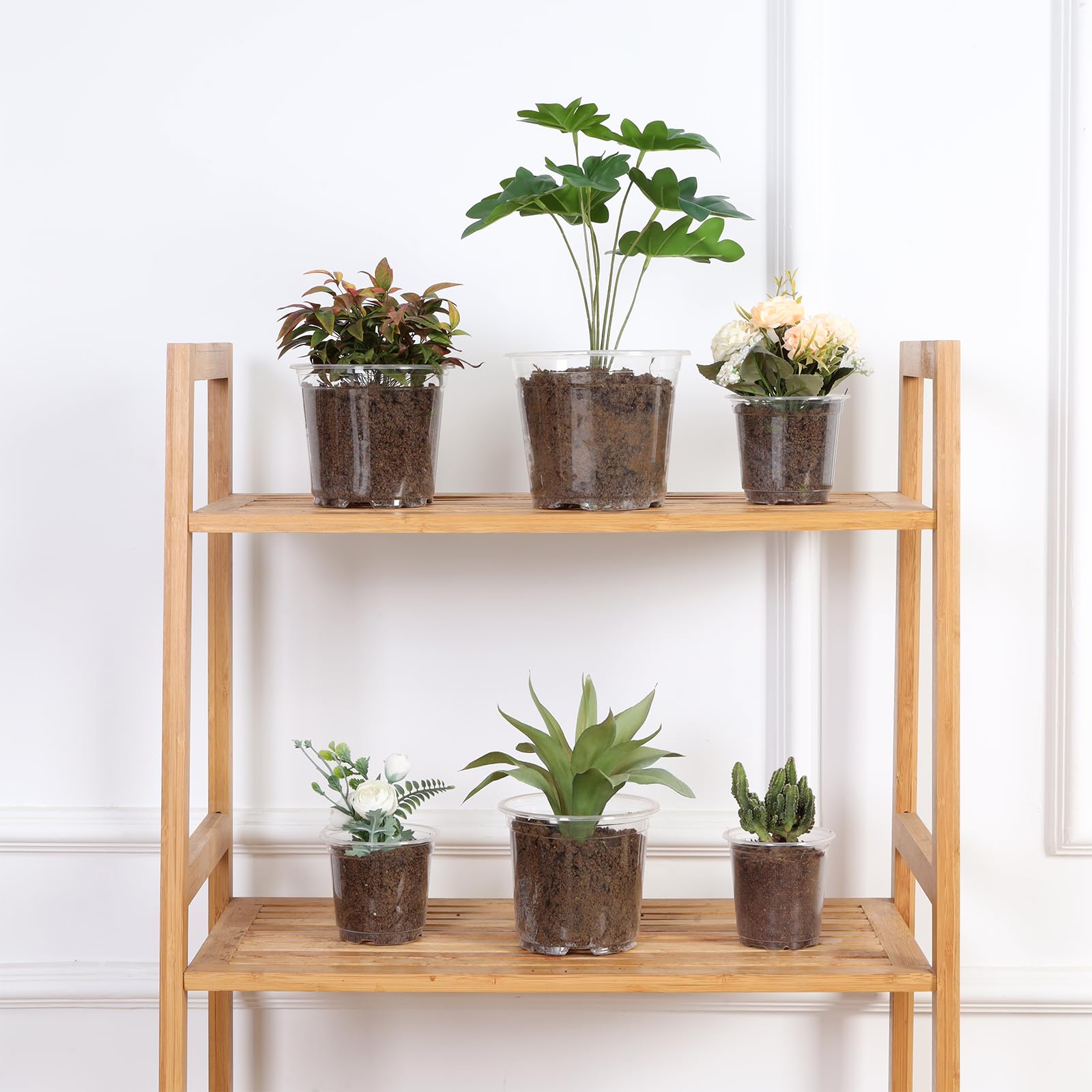 JERIA Paquete de 30 macetas Transparentes de 6/5/4 Pulgadas con Agujeros de Drenaje, macetas Transparentes para Plantar, macetas de plástico Transparente, Maceta Duradera para Plantas suculentas