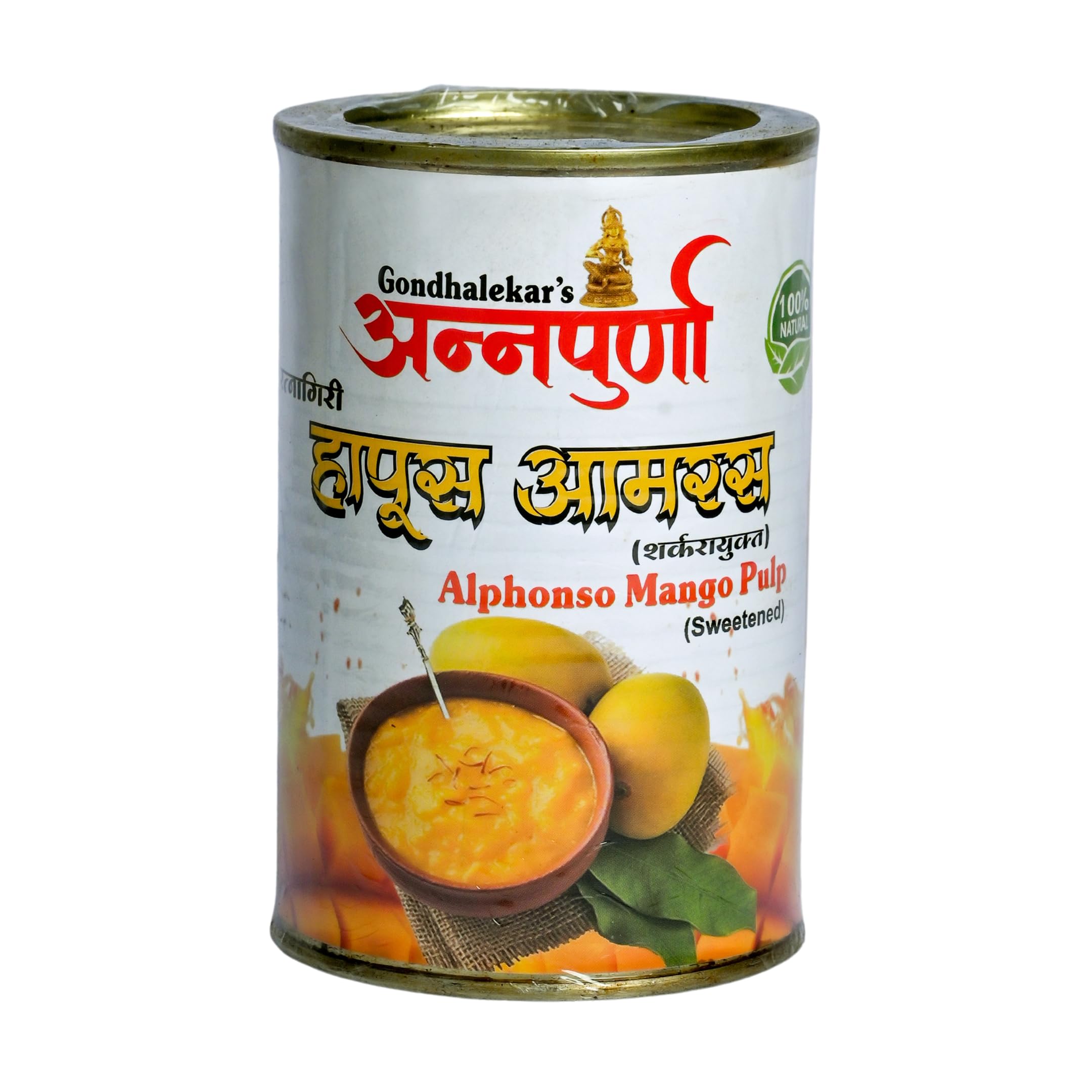 Gondhalekar's Pure Alphonso Mango Pulp (Pack of 2-450 gms Each) | Natural & Authentic Ratnagiri Alphonso Mangoes | Rich Aamras for Desserts, Shakes & Sweets | No Preservatives - Image 3 thumbnail